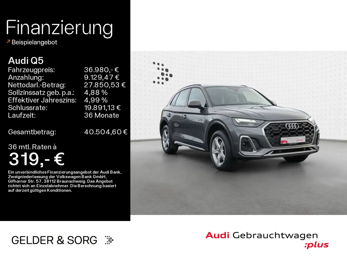 Audi Q5 40 TDI quattro S line LED*RFK*ACC*Virtual Grijs - 1