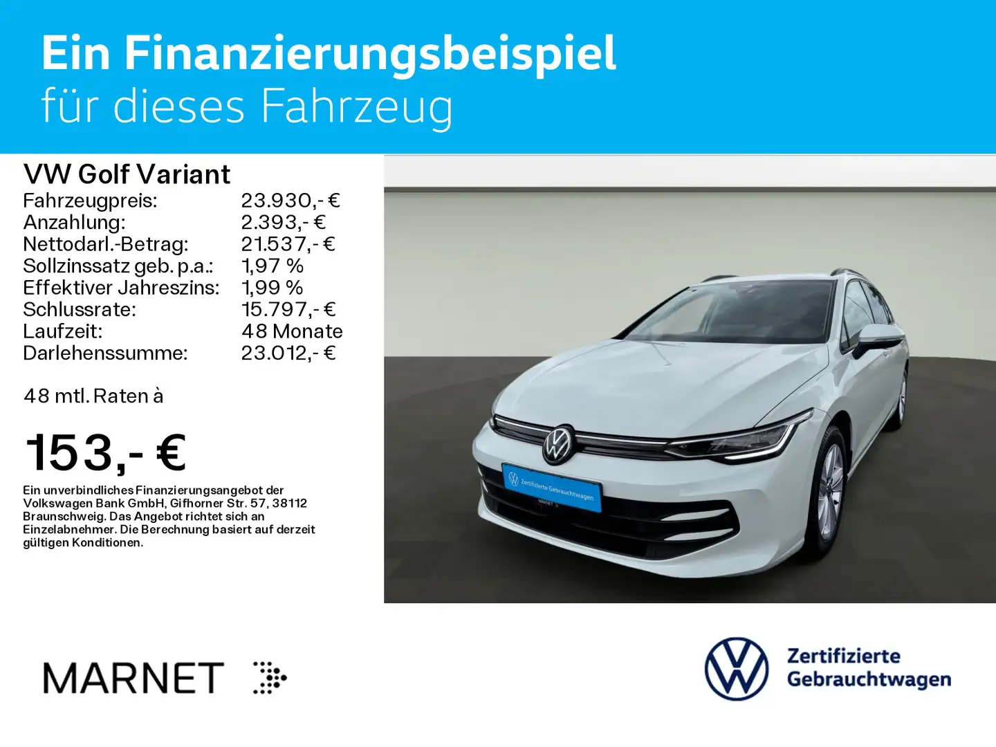 Volkswagen Golf Variant Golf VIII Variant 1.5 TSI Life*LED*App-Connect*S Weiß - 2