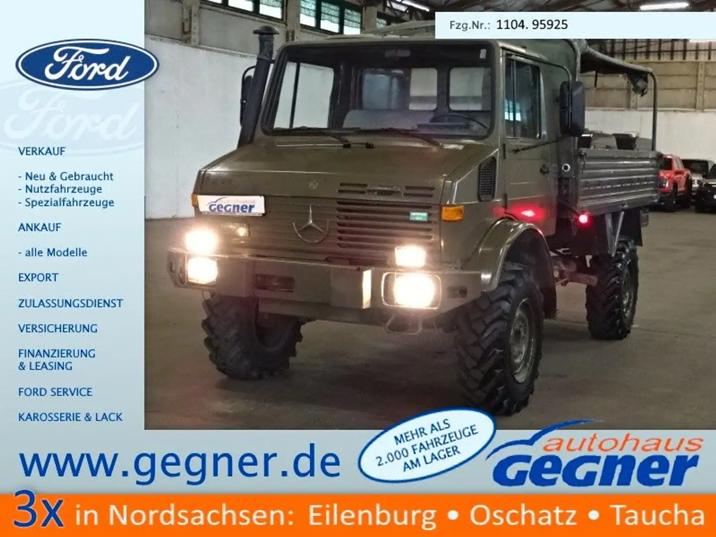 Unimog U 1300 L Turbo OM 366 Pritsche 4x4 Green - 1