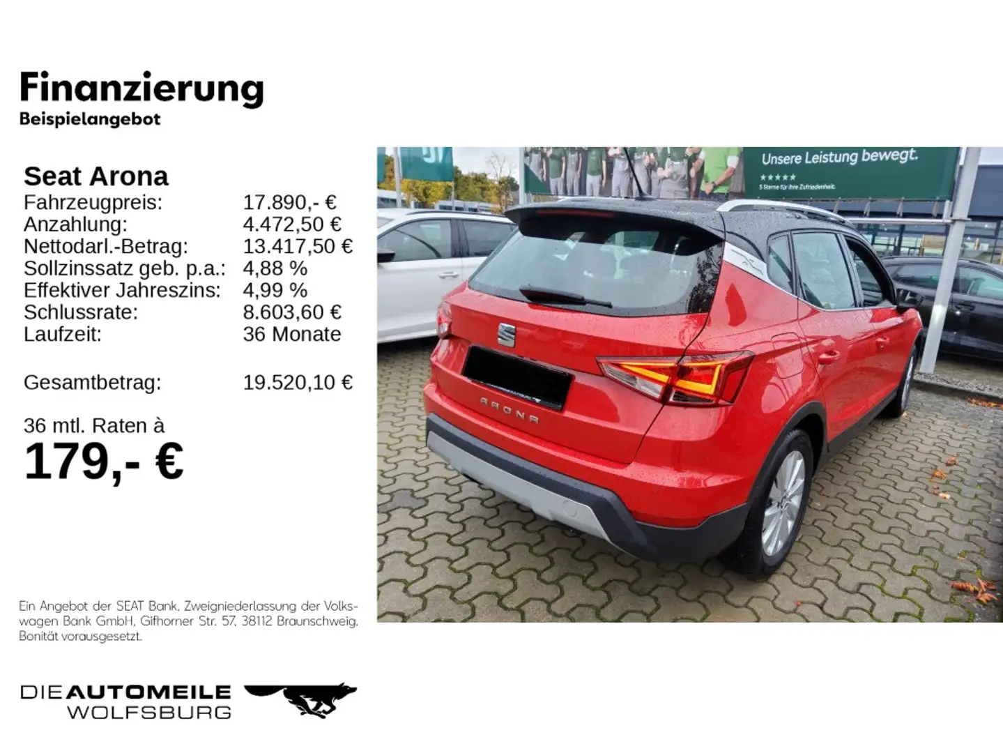 SEAT Arona 1.0 TSI Xcellence Rückkam/Tempo/Multilenk Rot - 2