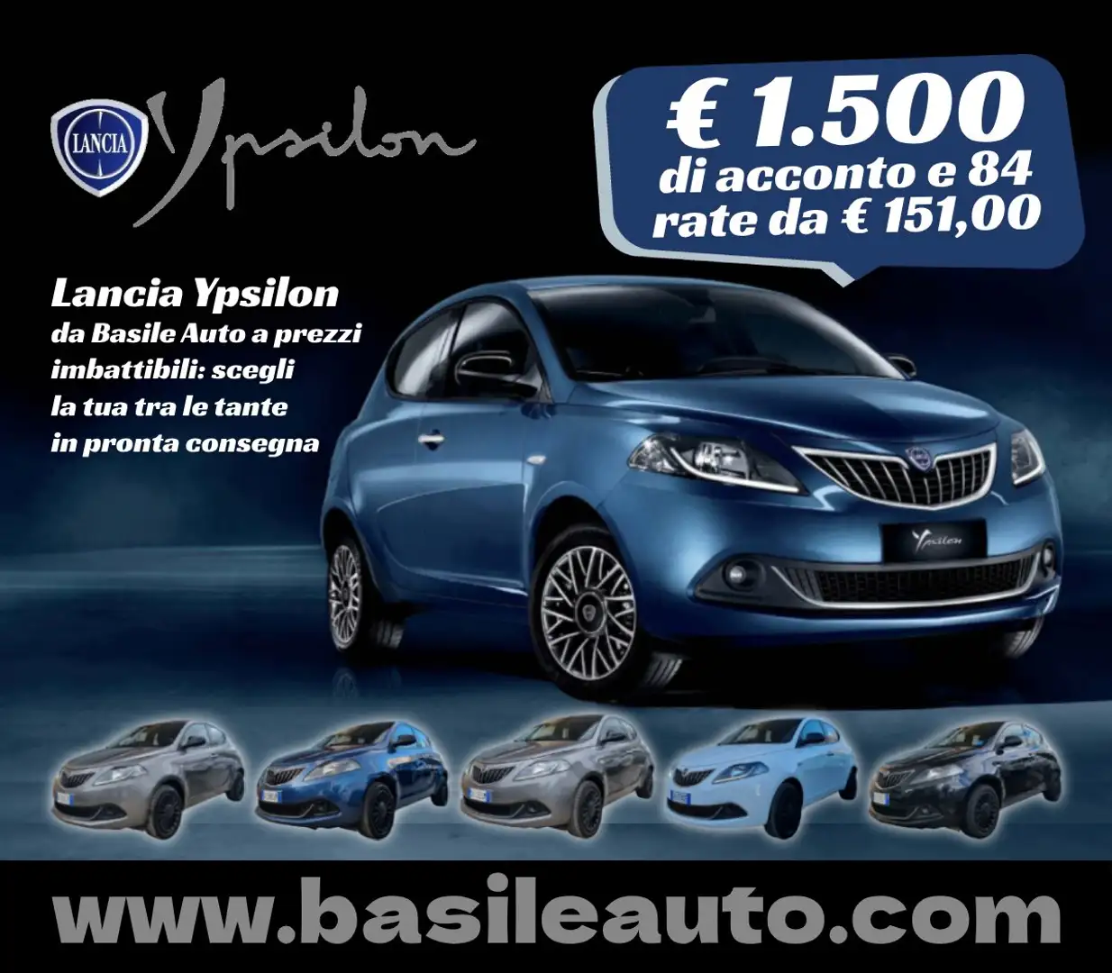 Lancia Ypsilon Ypsilon 1.0 firefly hybrid Silver s Bleu - 1