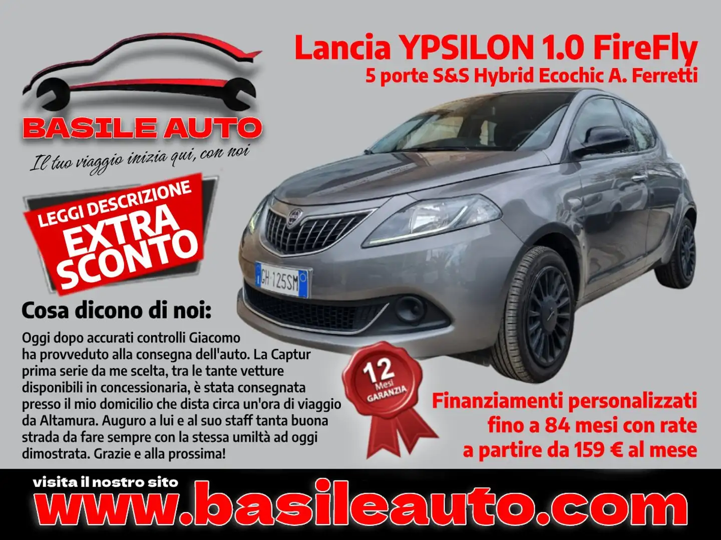 Lancia Ypsilon Ypsilon 1.0 firefly hybrid Silver s Bleu - 2