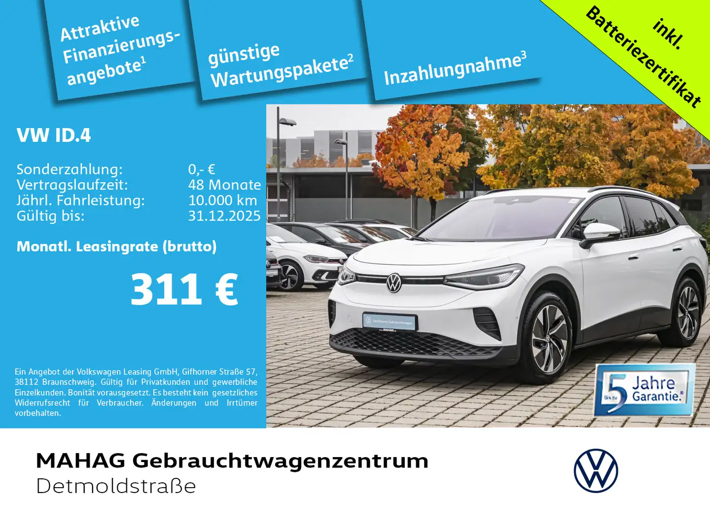 Volkswagen ID.4 Pure WärmePumpe CCS Navi LED Kamera Alu19Ha Blanc - 1