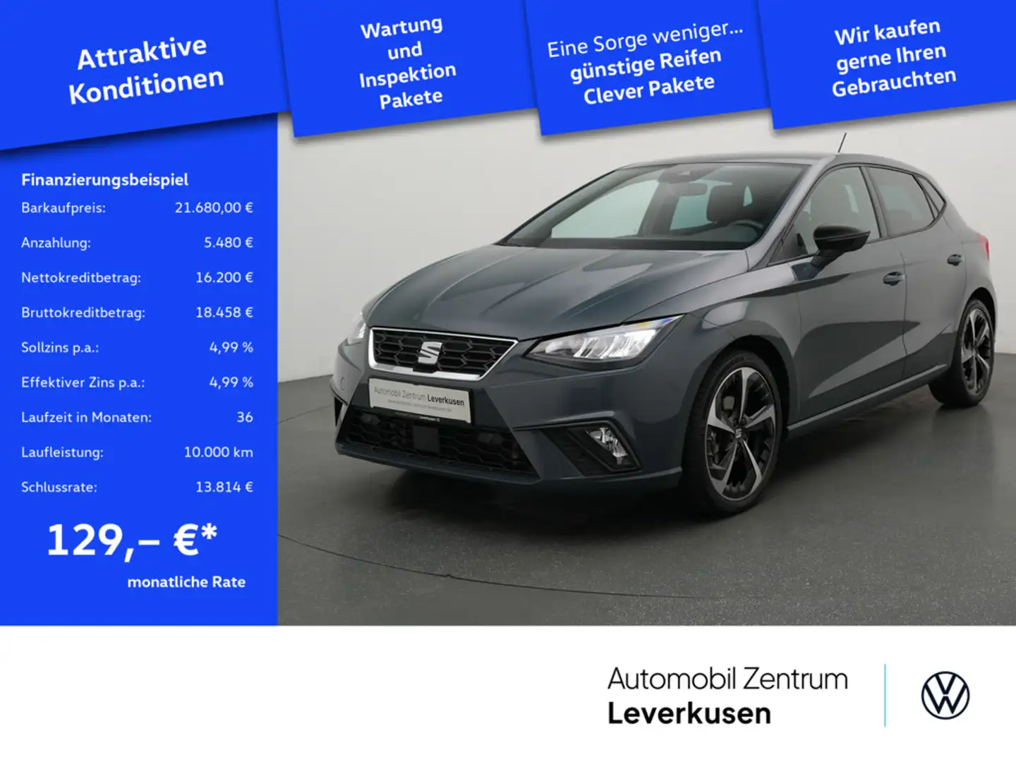 SEAT Ibiza FR DSG KEYLESS VIRT ACC CARPLAY KAM SHZ Schwarz - 1