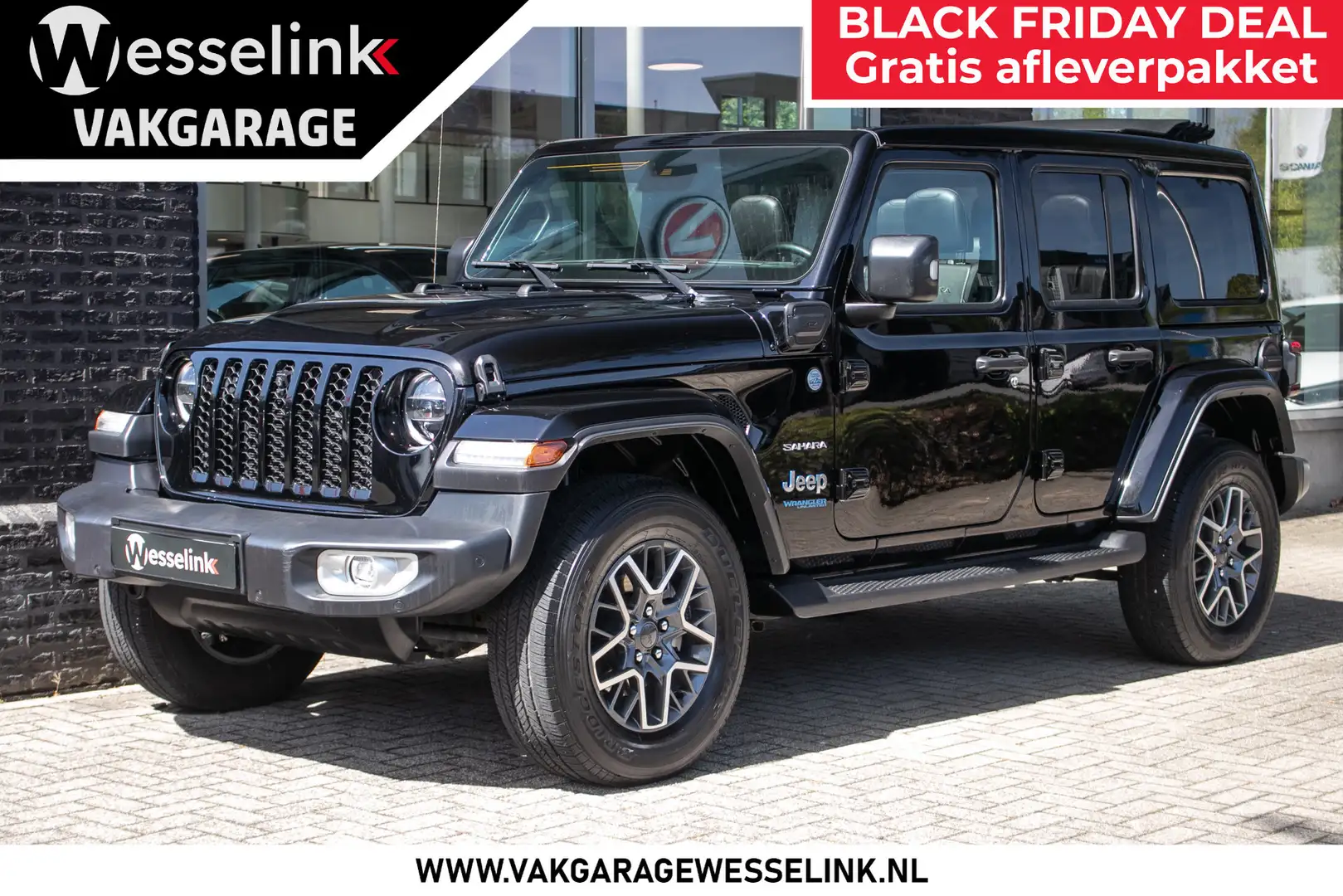 Jeep Wrangler Unlimited 4xe 380 Sahara Sky-one Softtop - PHEV Schwarz - 1