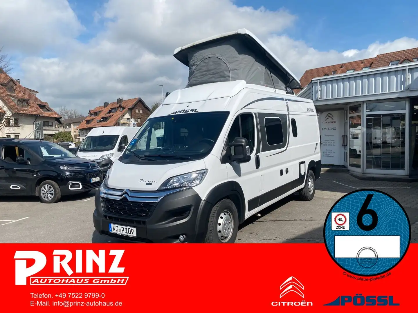 Pössl 2WIN S Plus 165 PS *Aufstelldach *Solar *Markise Weiß - 1