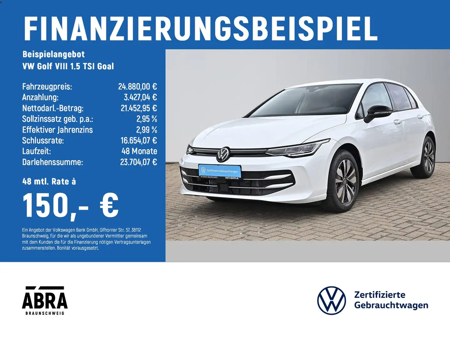 Volkswagen Golf VIII 1.5 TSI Goal LED+LANE+ACC+PDC+APP Weiß - 2
