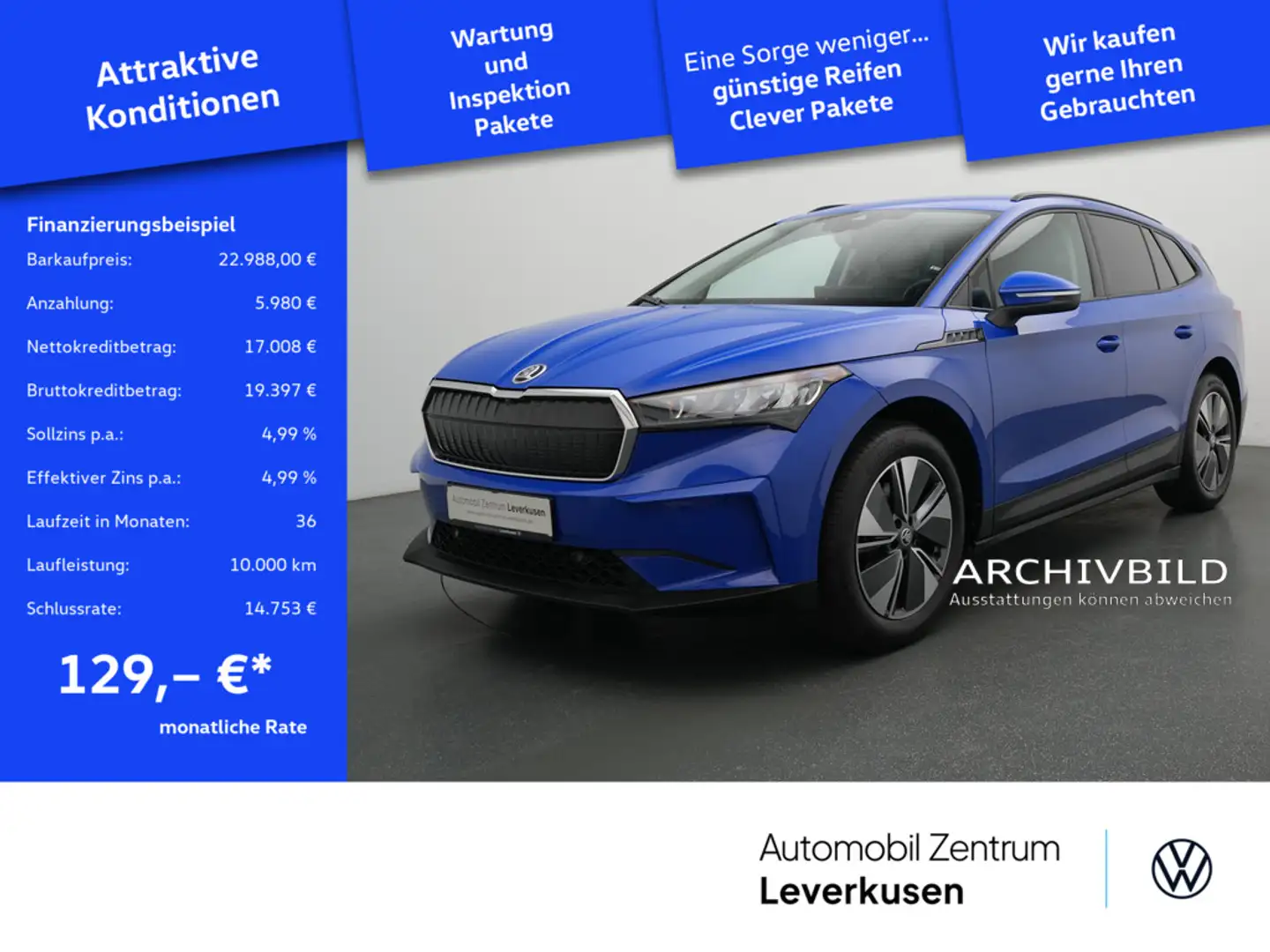 Skoda Enyaq iV Loft NAVI VIRT LEDE KAM CARPLAY LED Blau - 1