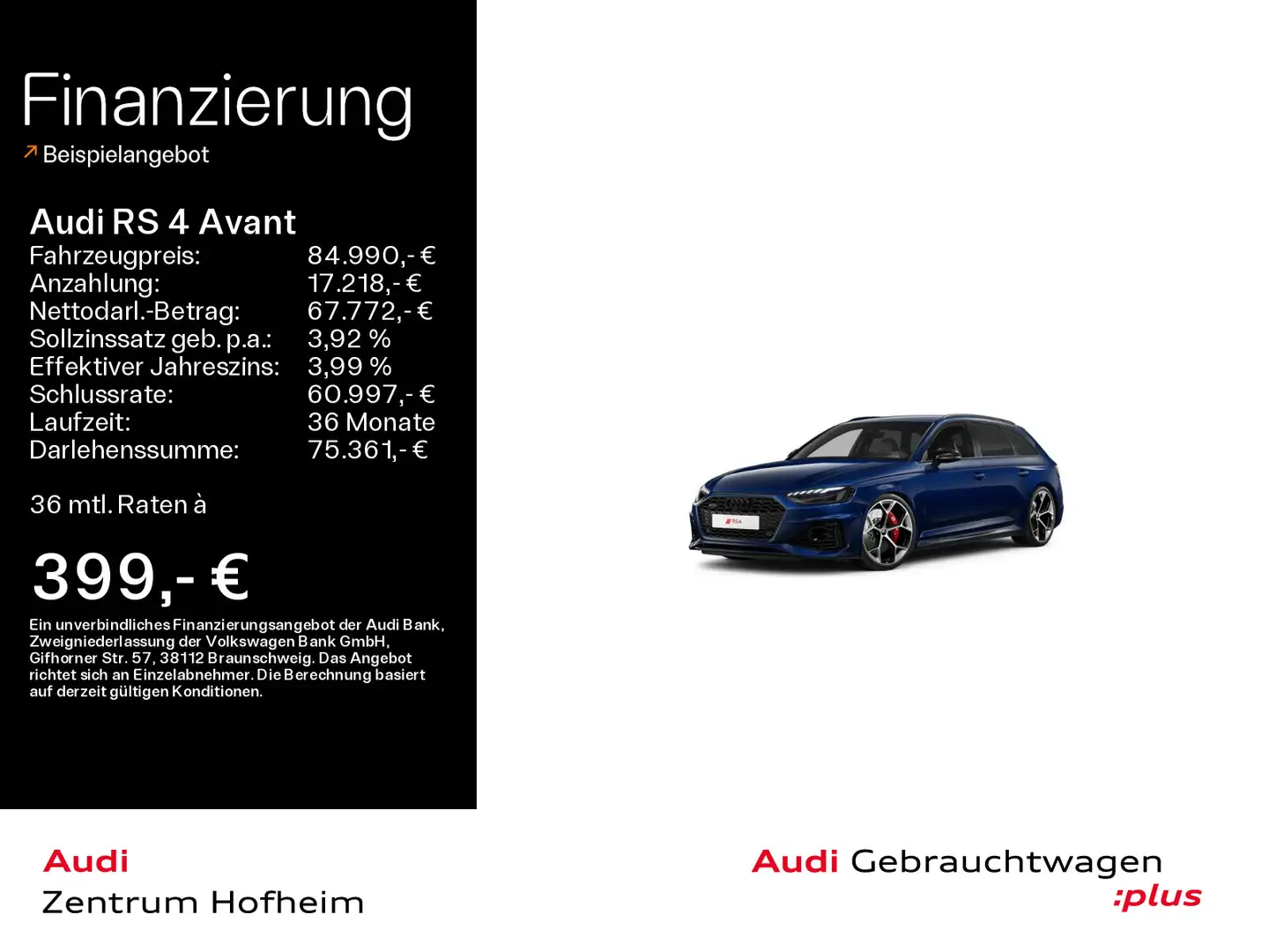 Audi RS4 competition+ tip*B&O*HUD**290 km/h*Ma Blau - 1