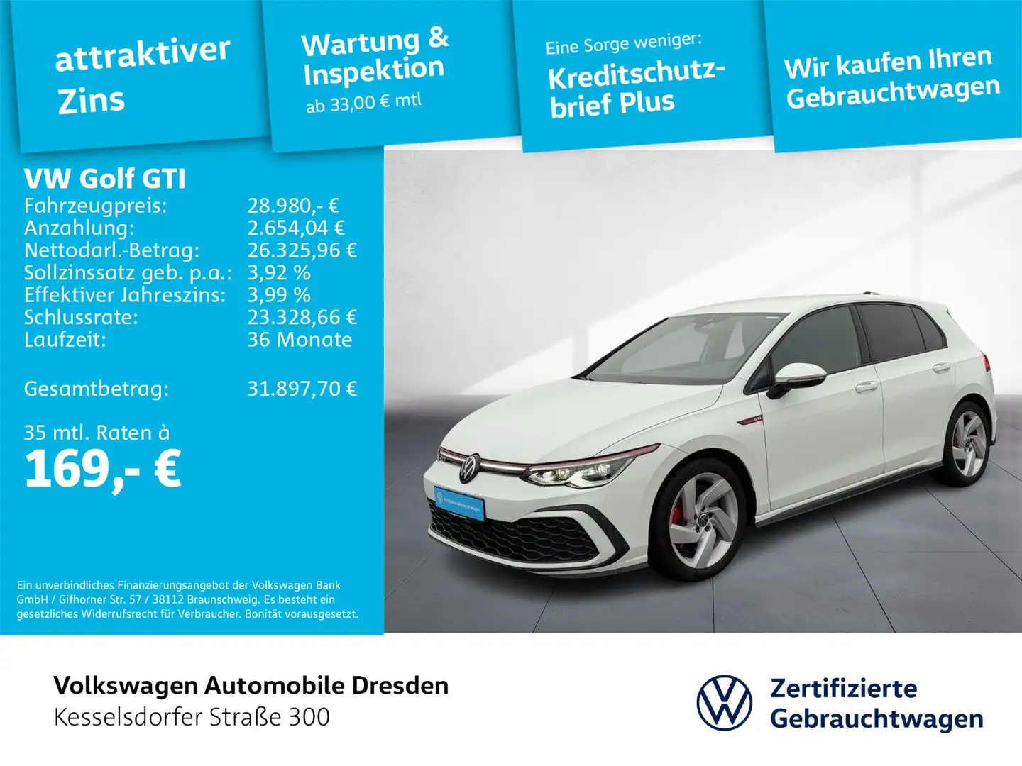 Volkswagen Golf GTI Golf VIII GTI 2.0 TSI DSG Kamera LED Navi DAB Weiß - 1