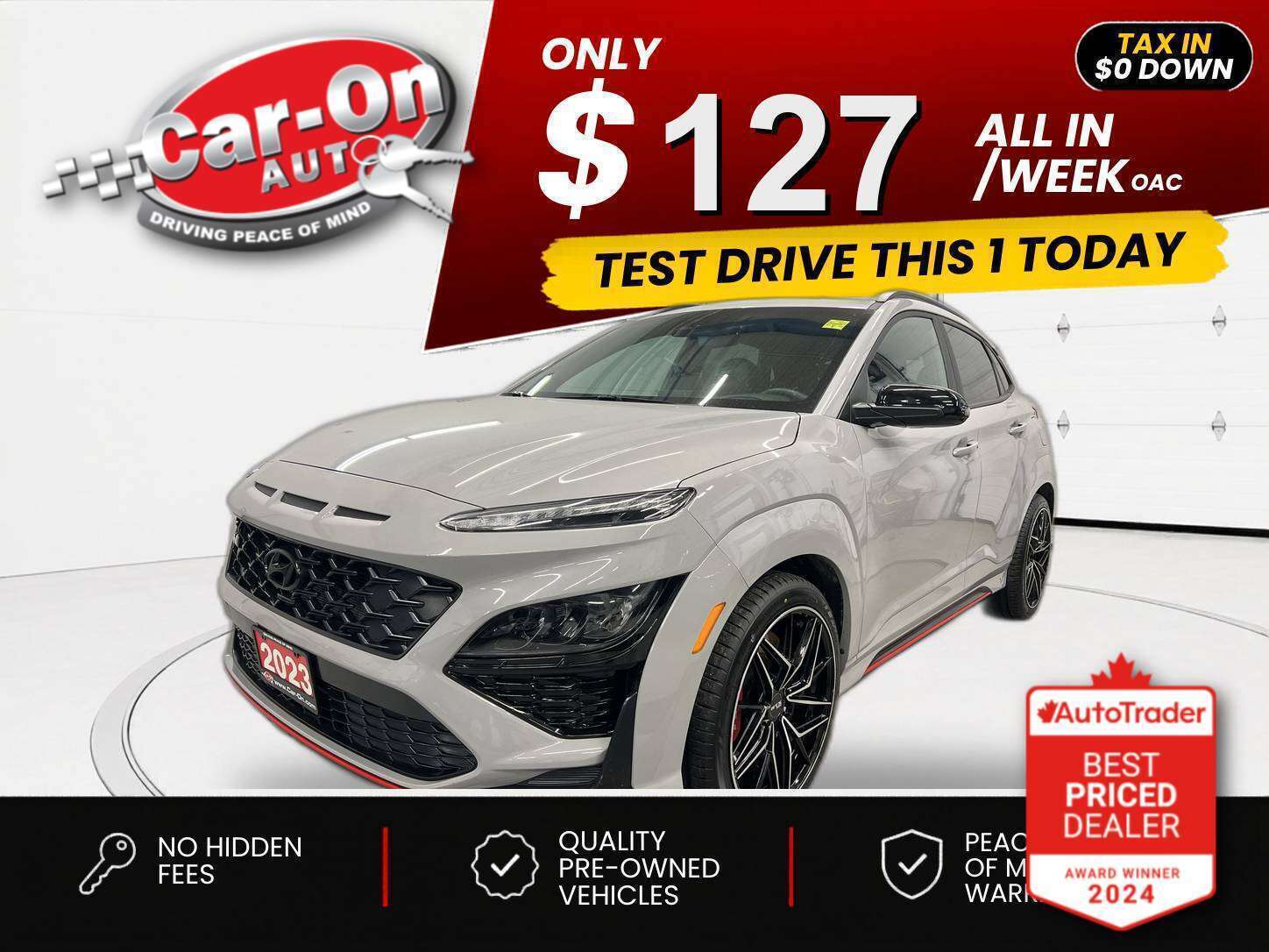 Gray 2023 Hyundai Kona N SUV / Crossover Front-Wheel Drive Automatic