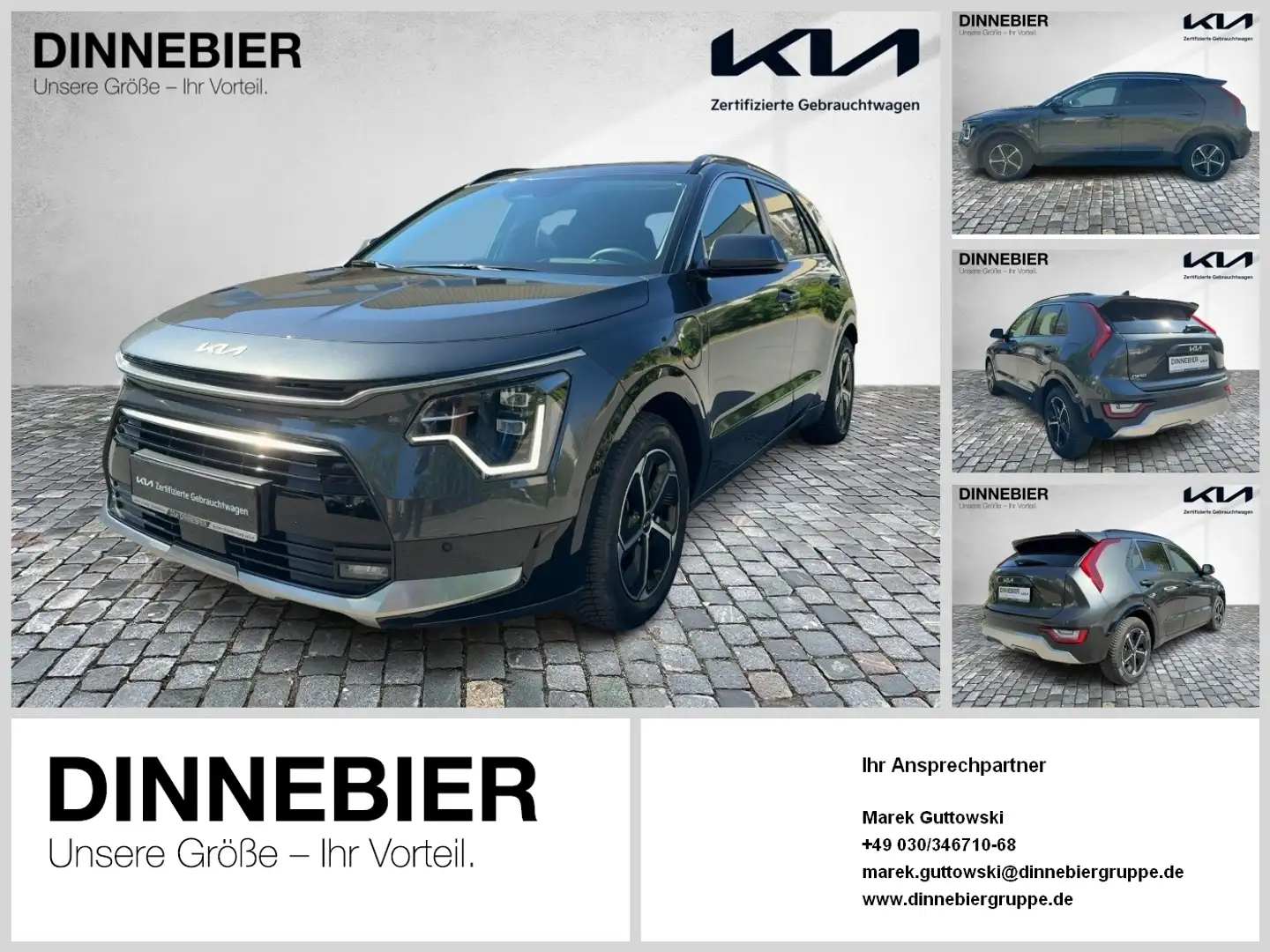 Kia Niro Spirit 1.6 PHEV Glasdach+LED+Navi+Kamera Grau - 1