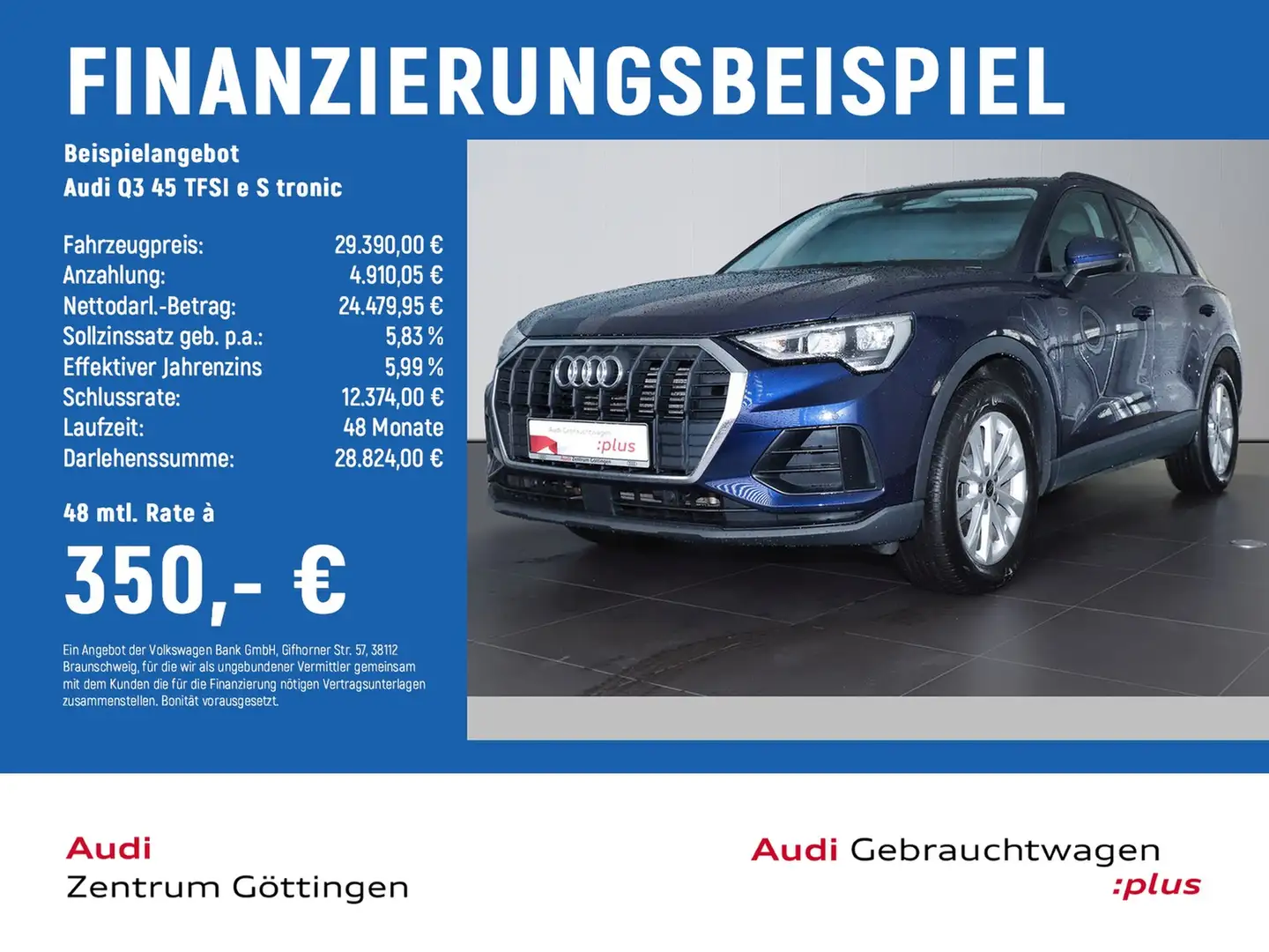 Audi Q3 45 TFSI e S tronic +SMARTph. INTERf.+VC+ACC Blau - 2