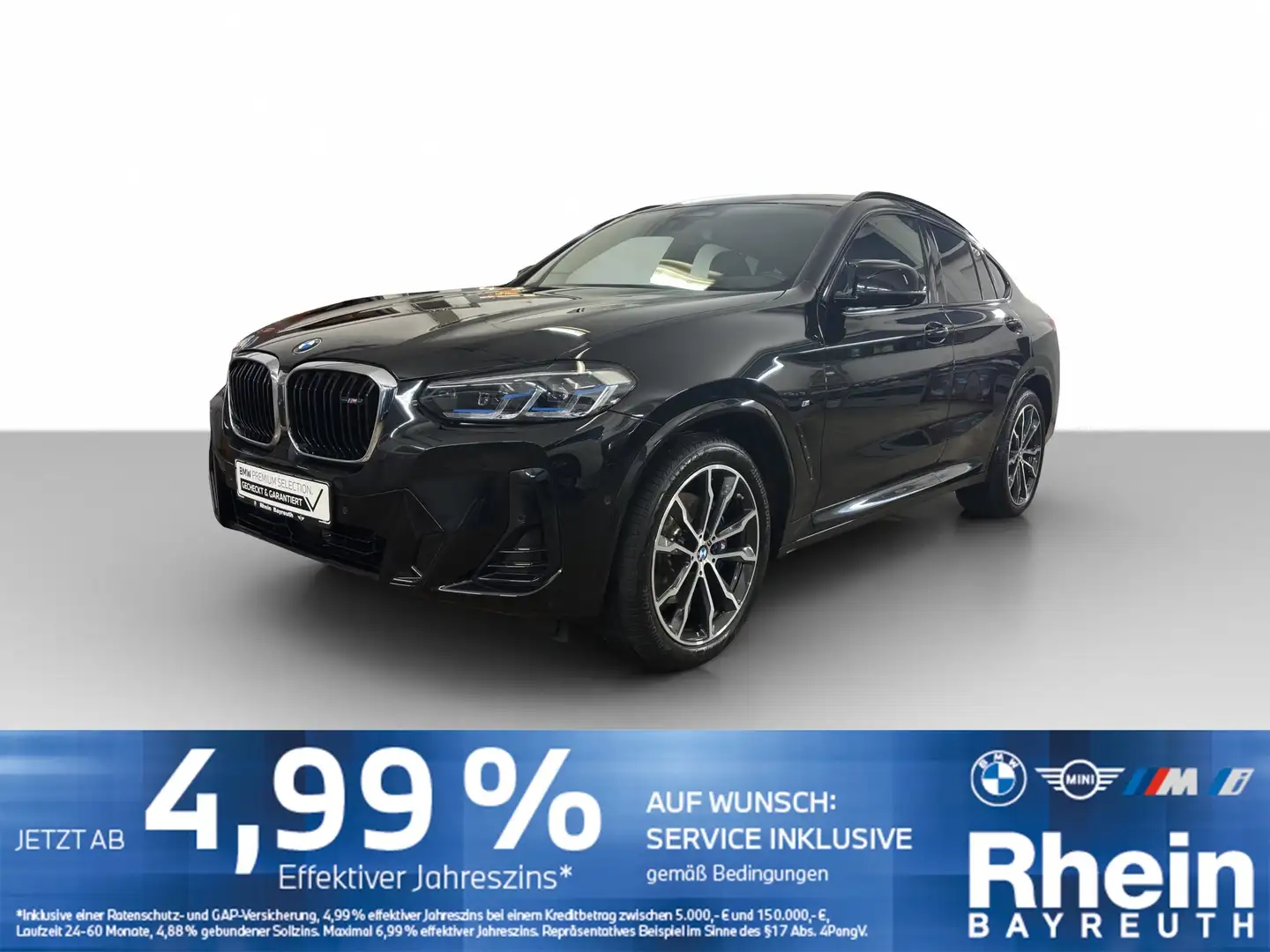 BMW X4 M 40d Navi Laser Standheizung HUD AHK Hifi ACC Navi Noir - 1