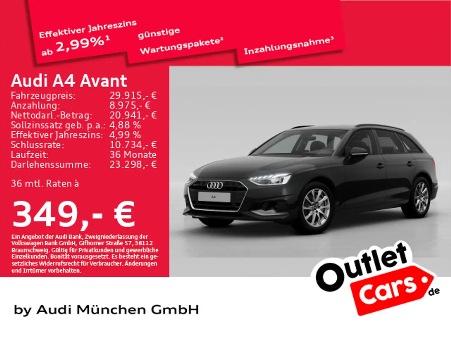 Audi A4 40 TDI S tronic B&O/AHK/Navi+/GRA Schwarz - 1