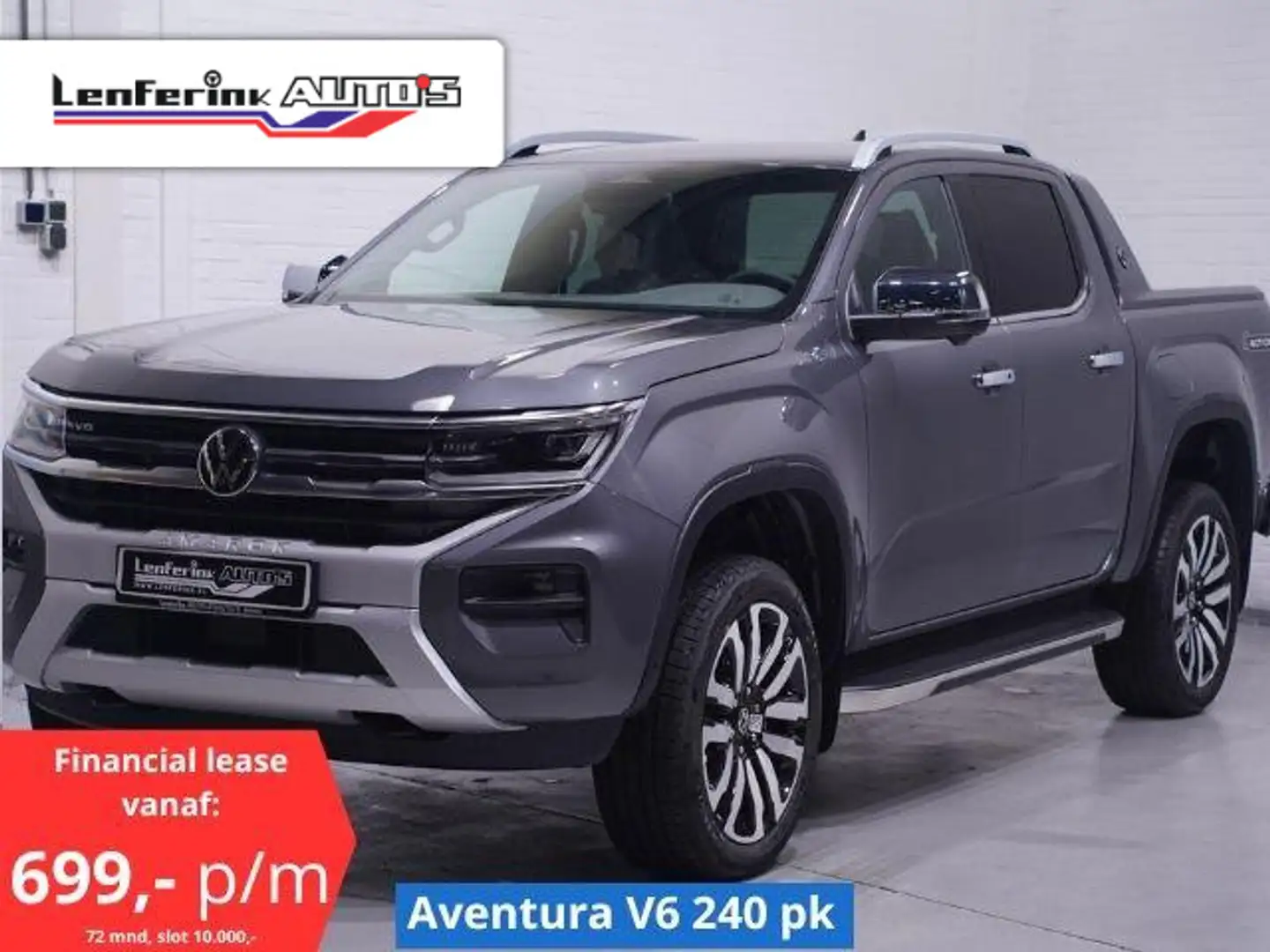 Volkswagen Amarok 3.0 TDI V6 240 pk Aventura Grijs Kenteken 2-Zits L Grijs - 1
