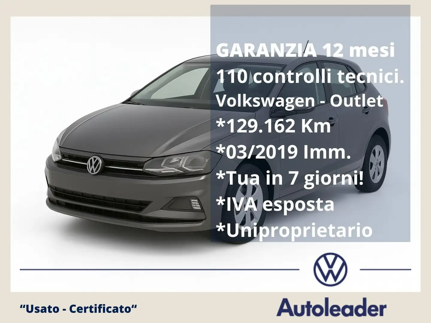 Volkswagen Polo 1.6 TDI 5p. Comfortline BMT 80cv NEOPATENTATI Grigio - 1