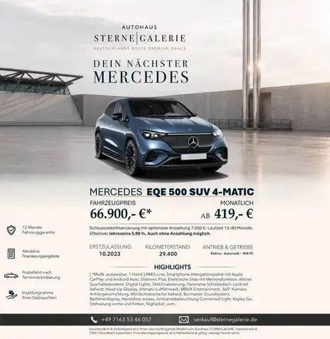 Mercedes-Benz EQE SUV/AIRM/DISTRO/DISPLAYPAKET/WINTER/360
