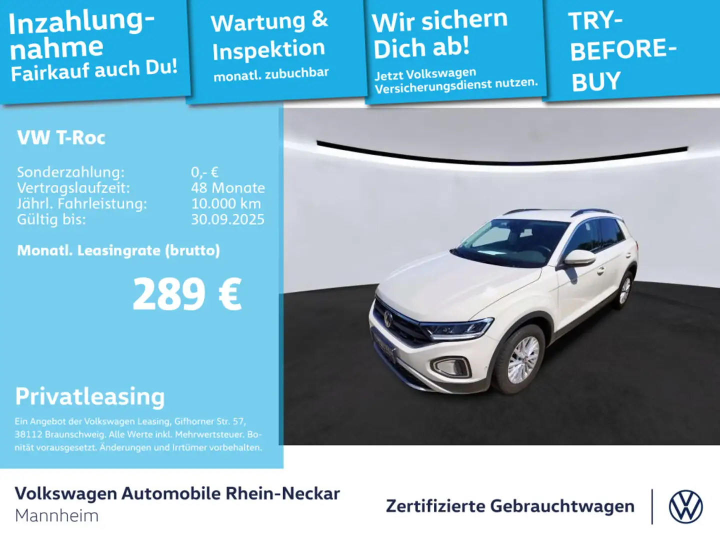 Volkswagen T-Roc 1.0 TSI Life App-Connect PDC LED uvm Grau - 1