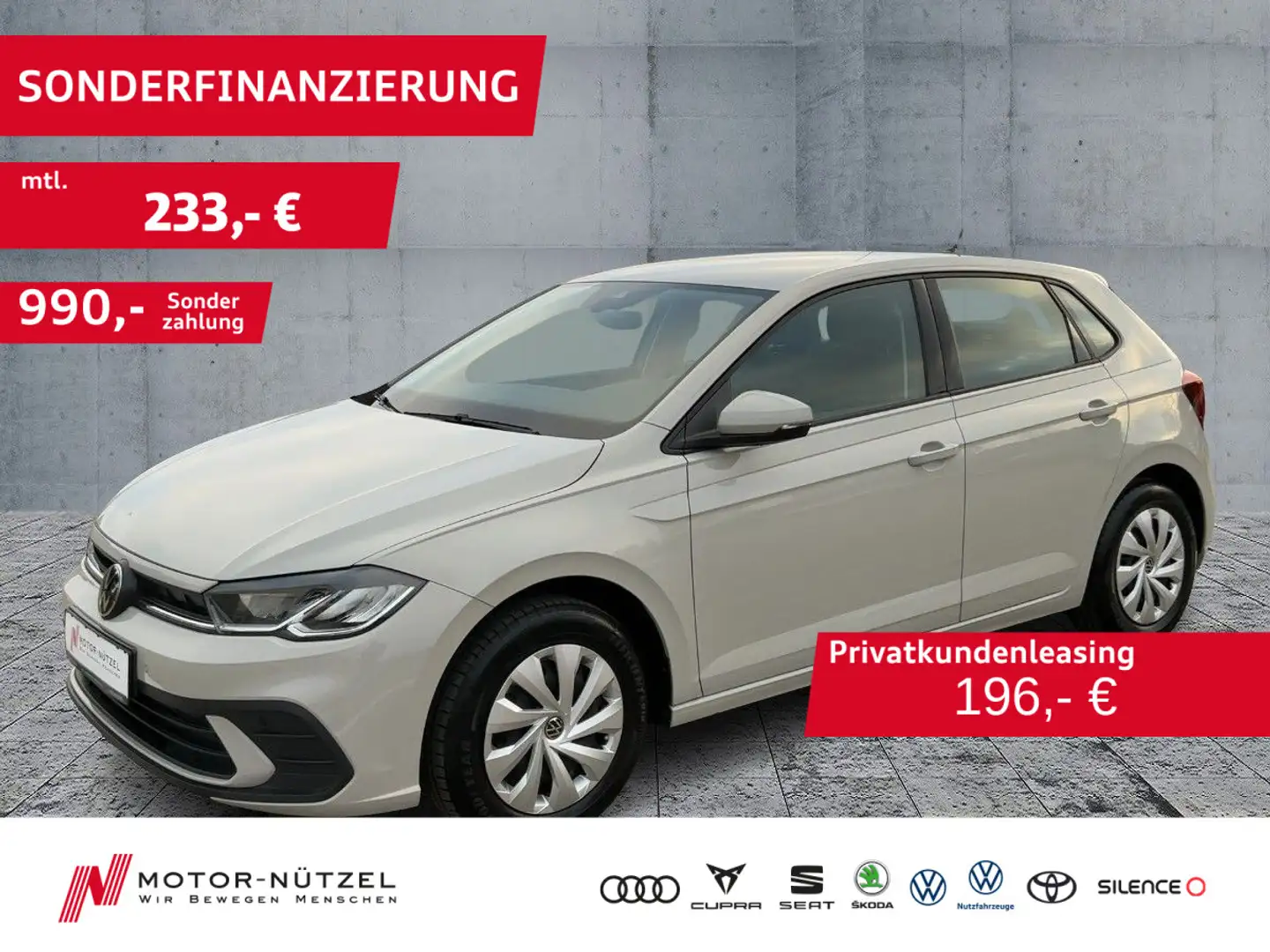 Volkswagen Polo 1.0 TSI LIFE LED+NAVI+APP+BT+DAB+PDC+KLIMA Grau - 1
