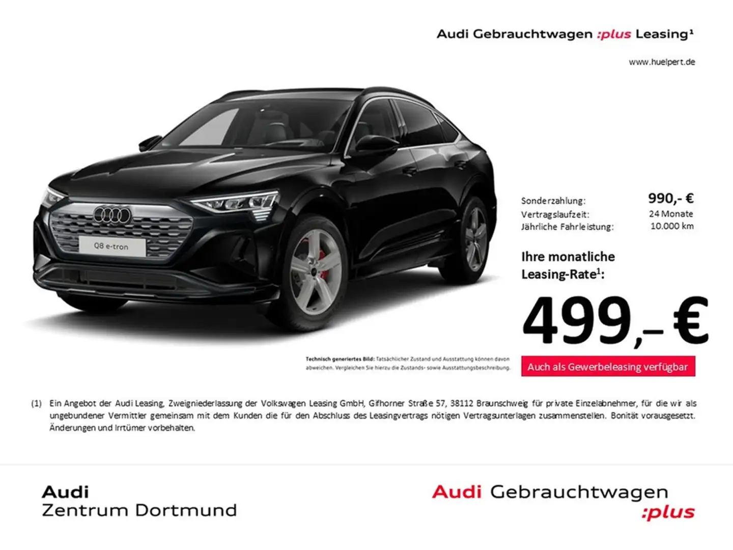Audi Q8 e-tron Sportback 55 quattro S LINE AHK LM20 Schwarz - 1