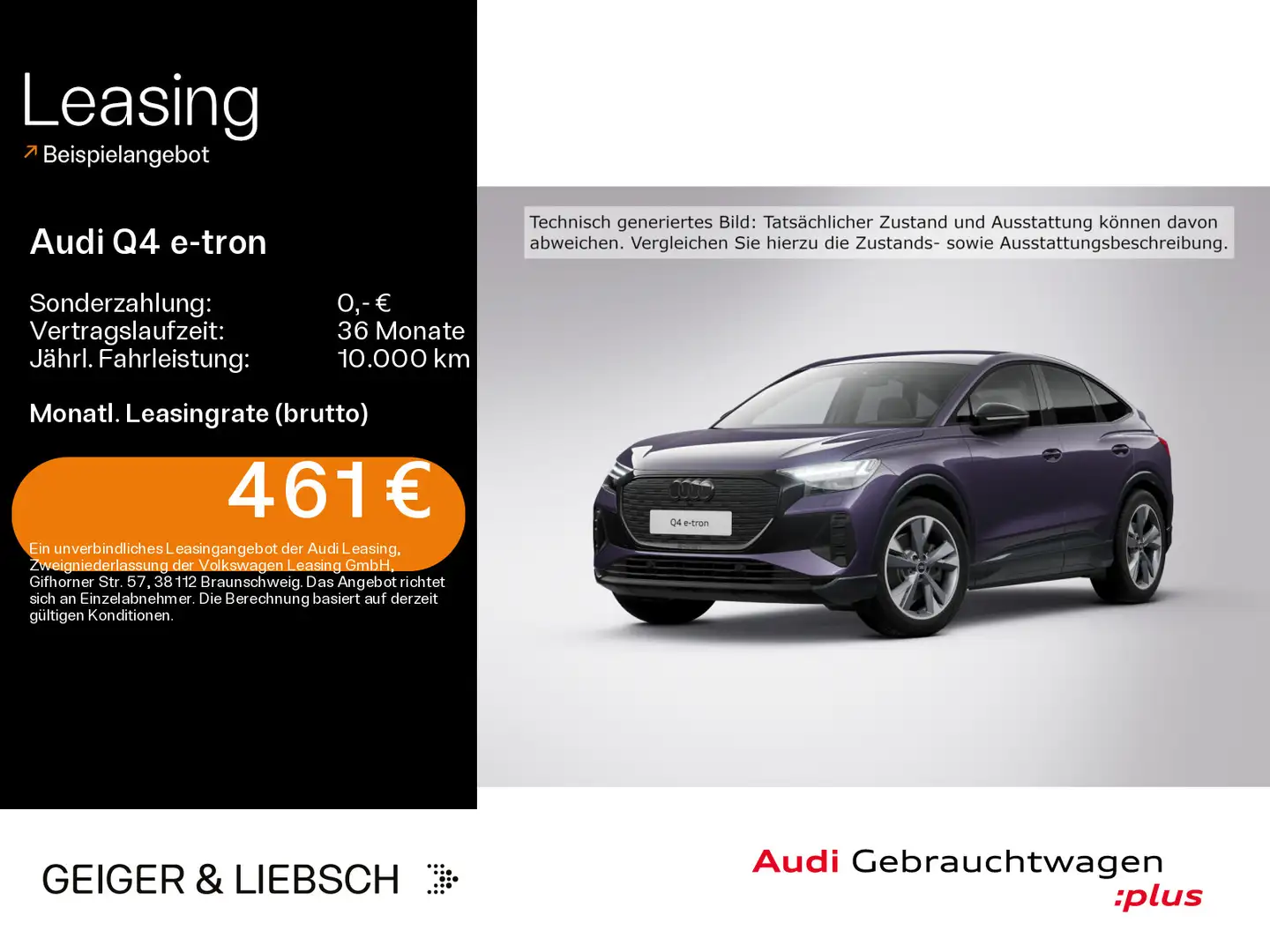 Audi Q4 e-tron Sportback 45 quattro advanced*NAVI-PLU Violett - 1