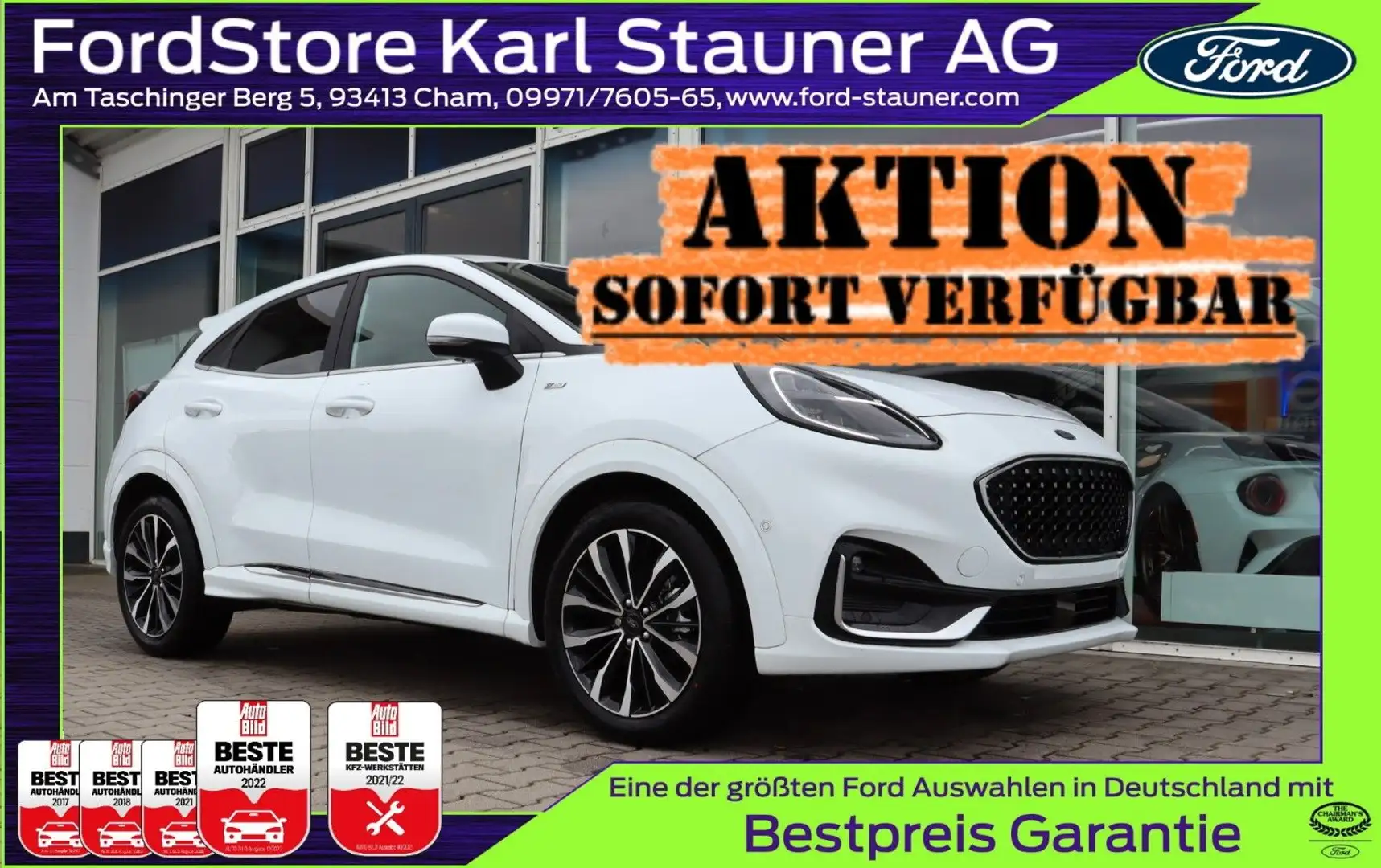 Ford Puma ST-Line Vignale 1.0 EcoB. B&O 4,99% FIN* Weiß - 1
