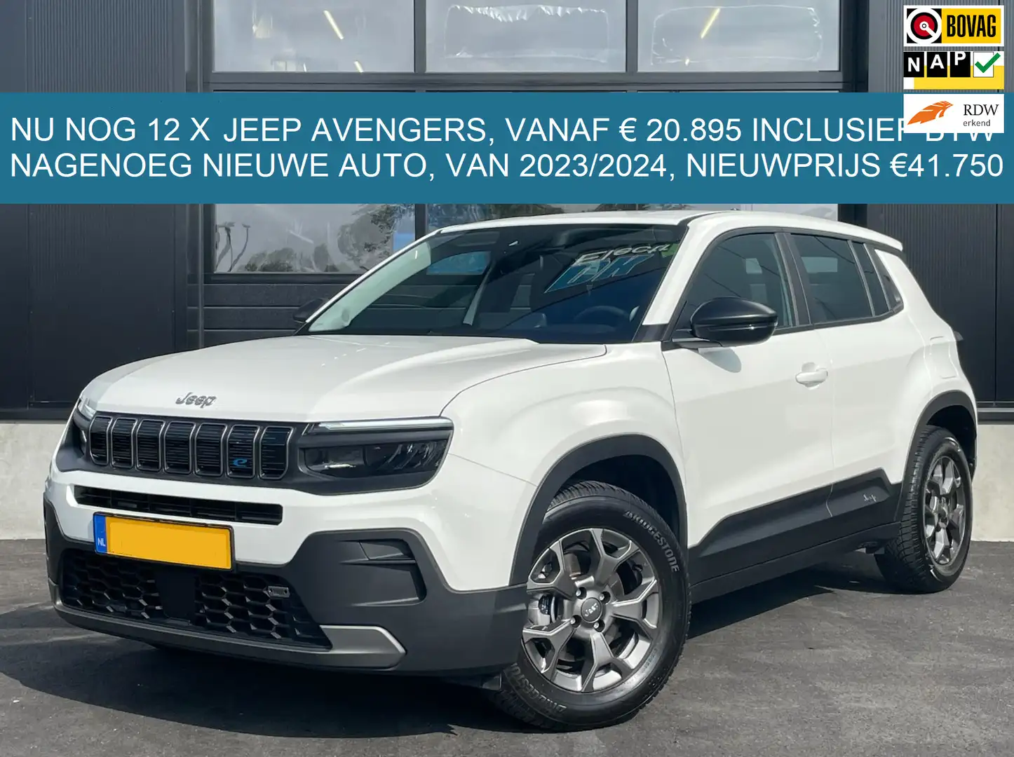 Jeep Avenger Longitude 54 kWh 12 STUKS |385WLTP|APPLE CARPLAY|A Wit - 1