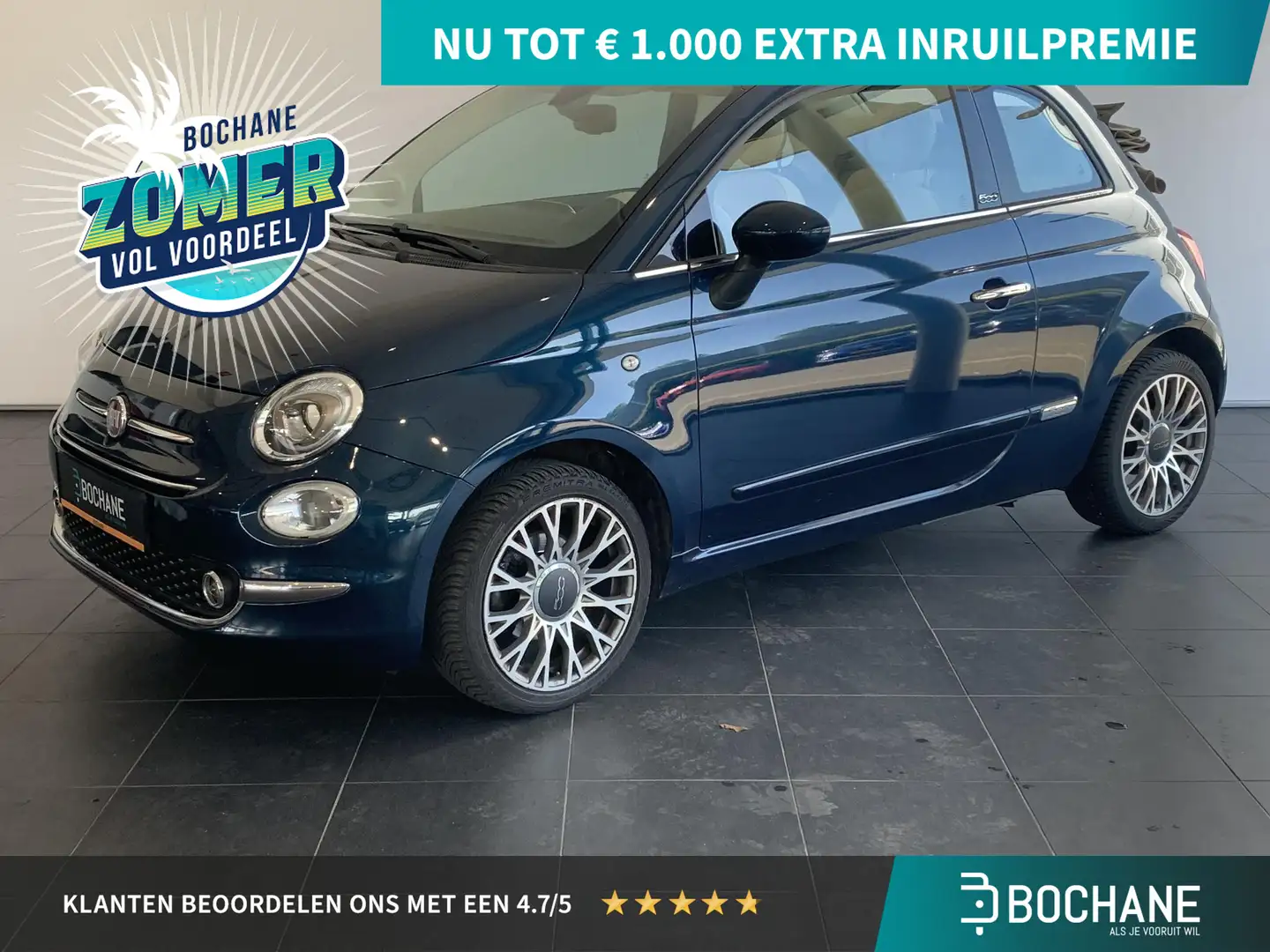 Fiat 500C 1.2 Lounge AUTOMAAT | NAVIGATIE | PARKEERSENSOREN Azul - 1