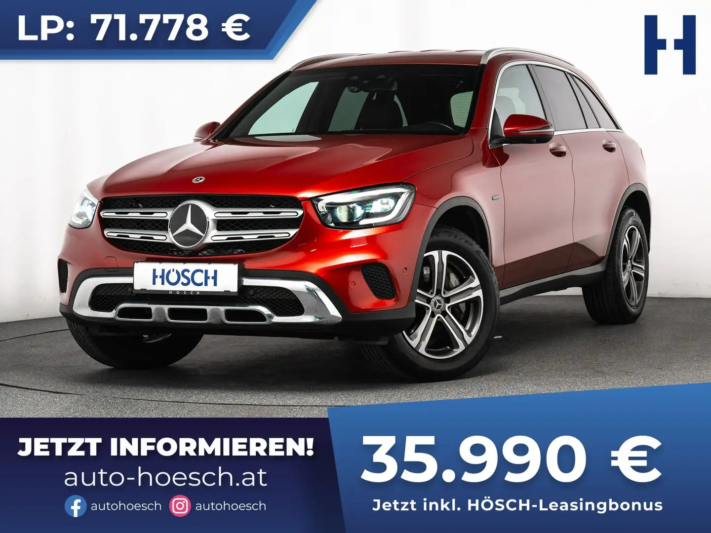 Mercedes-Benz GLC 300 e 4Matic Exclusive 360° ASSISTENZ ERSTBESITZ Rot - 1
