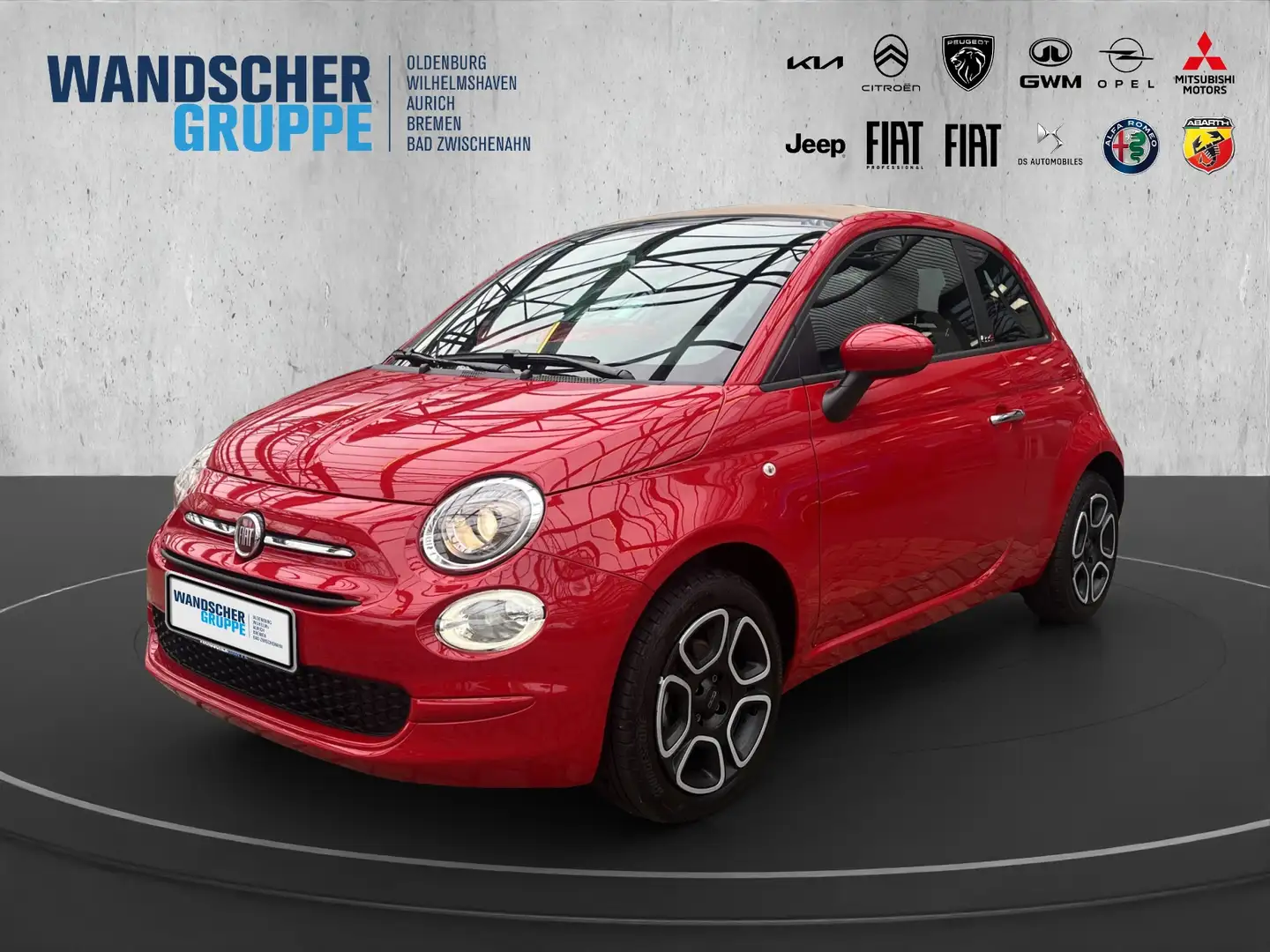Fiat 500C Cabrio Club 1,0 Carplay+PDC+Klima Rot - 1