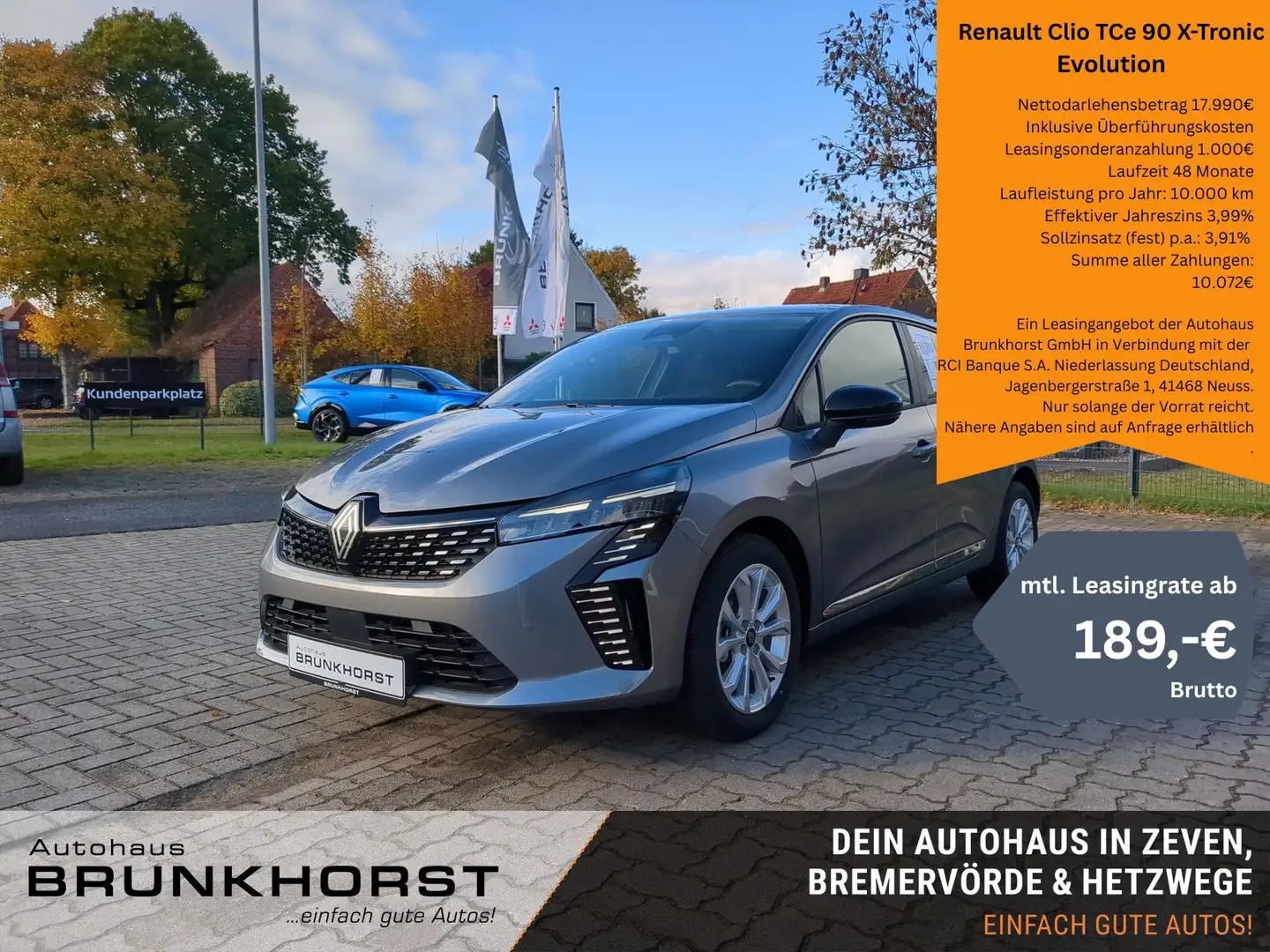 Renault Clio TCe 90 X-Tronic Evolution LED+KLIMA+ALU Grau - 1