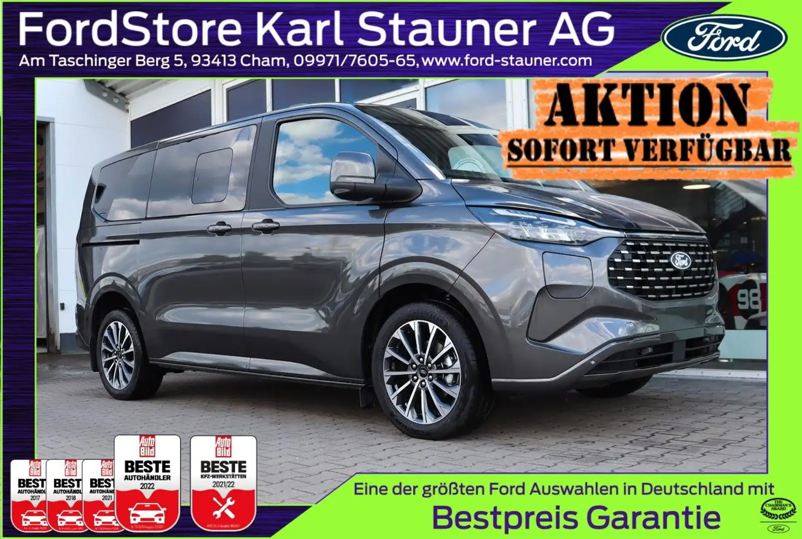 Ford Tourneo Custom Titanium X 2,5l PHEV 0,0% FIN* Grau - 1
