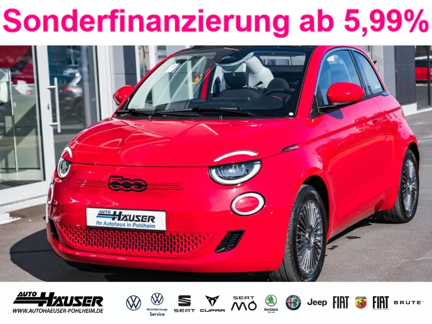 Fiat 500e RED 42kWh MJ23 WINTER STYLE TECH NAVI TEMPOMAT PDC Rot - 1