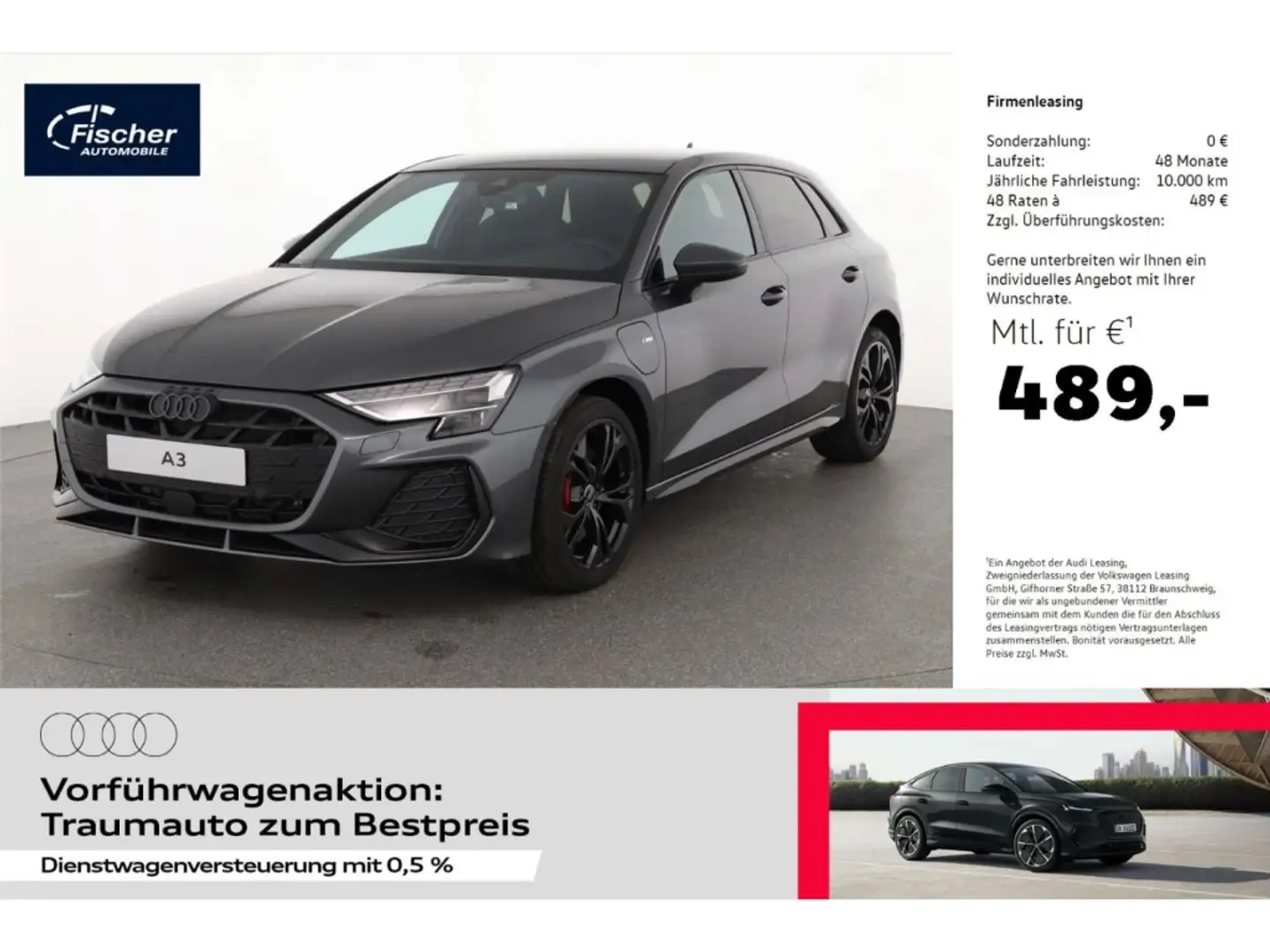 Audi A3 Sportback 45 TFSI e S line Grau - 1