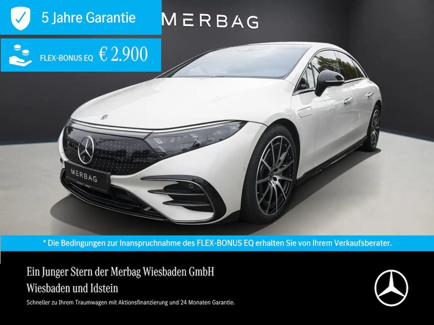 Mercedes-Benz EQS 4M AMG-LINE PANO HUD MASSAGE NIGHT Blanc - 1