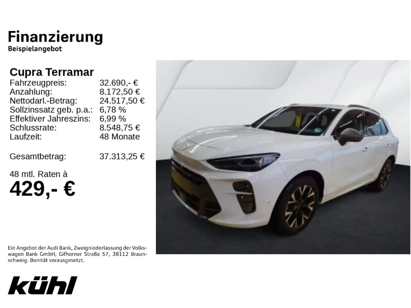 CUPRA Terramar 1.5 eTSI DSG LED/ACC/HuD/360°/App/Navi Weiß - 2