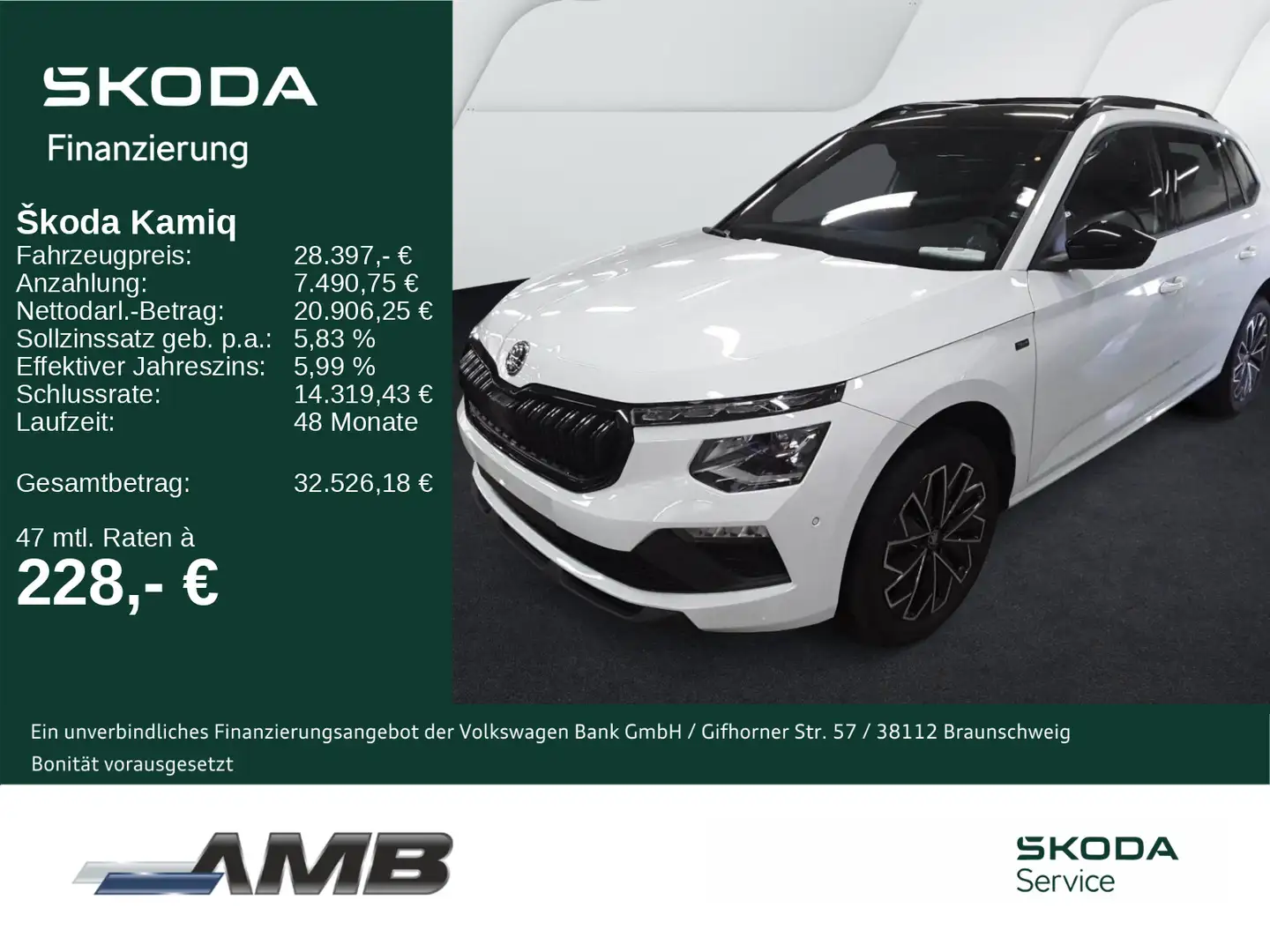 Skoda Kamiq Tour 1.5 TSI DSG/AHK/Matrix/Nav/Pano/Black Weiß - 1