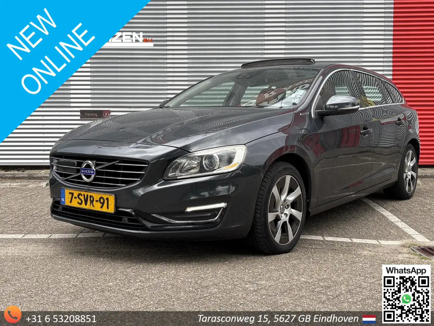Volvo V60 2.4 D6 AWD Plug-In Hybrid Summum DAKOTA LEDER| NAV Grijs - 1