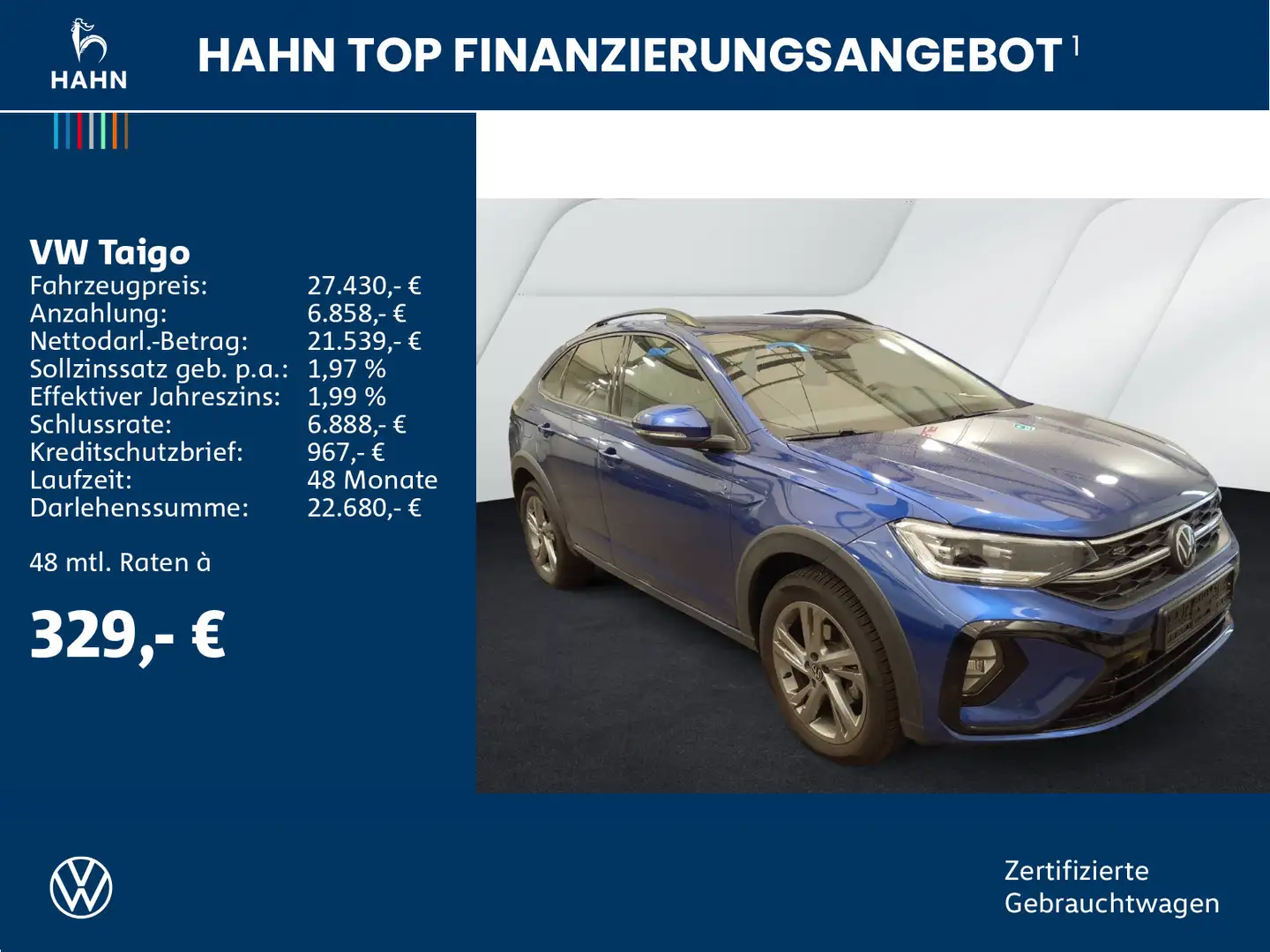 Volkswagen Taigo 1.5TSI DSG R-Line ACC Cam Matrix App-C Nav Blau - 2