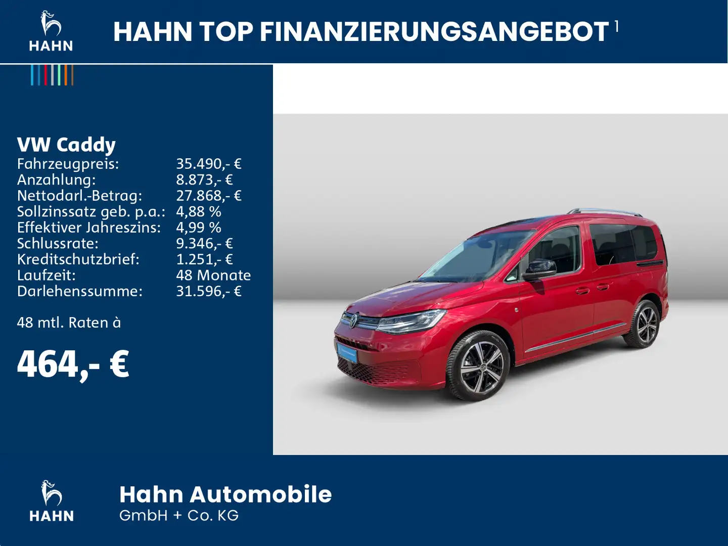 Volkswagen Caddy Style 1.5TSI 85KW LED NAVI Panroama Rot - 2