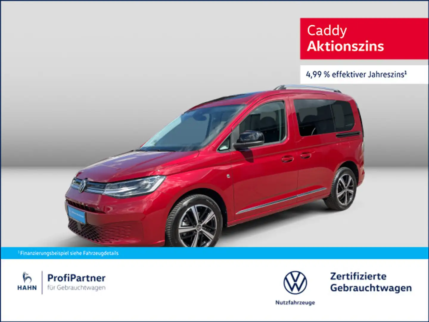 Volkswagen Caddy Style 1.5TSI 85KW LED NAVI Panroama Rot - 1