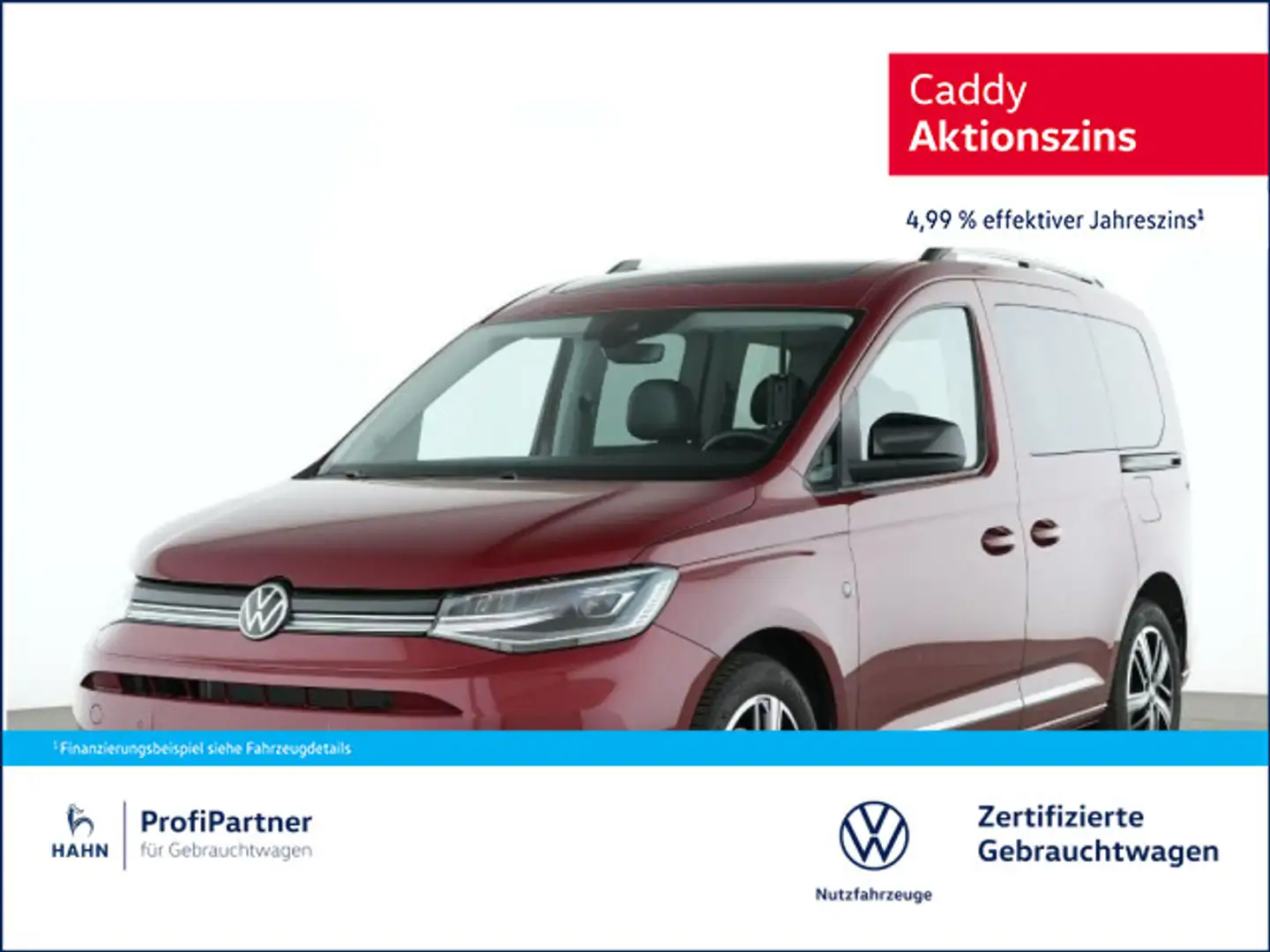 Volkswagen Caddy Style 1.5TSI 85KW LED NAVI Panroama Rood - 1