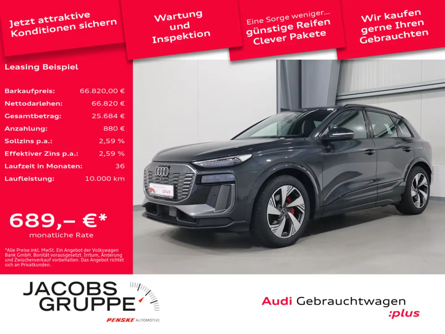 Audi Q6 e-tron quattro S-Line*Navi*Matrix*TopView * Gris - 1