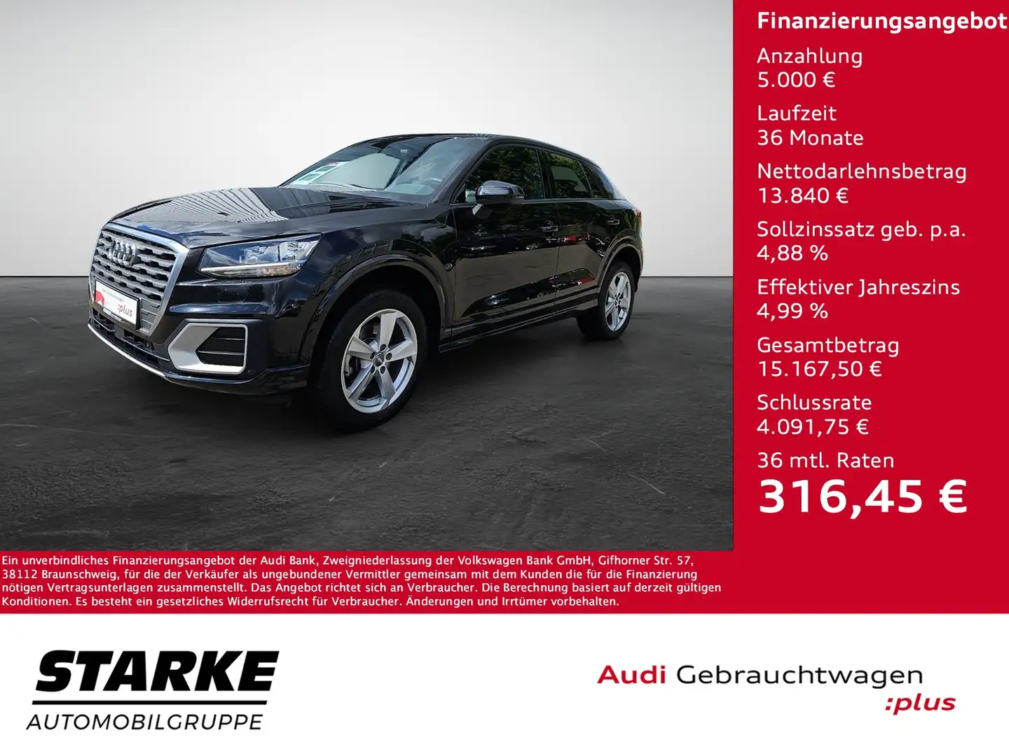 Audi Q2 2.0 TDI S tronic quattro Sport Navi APS-Plus SH... Zwart - 1