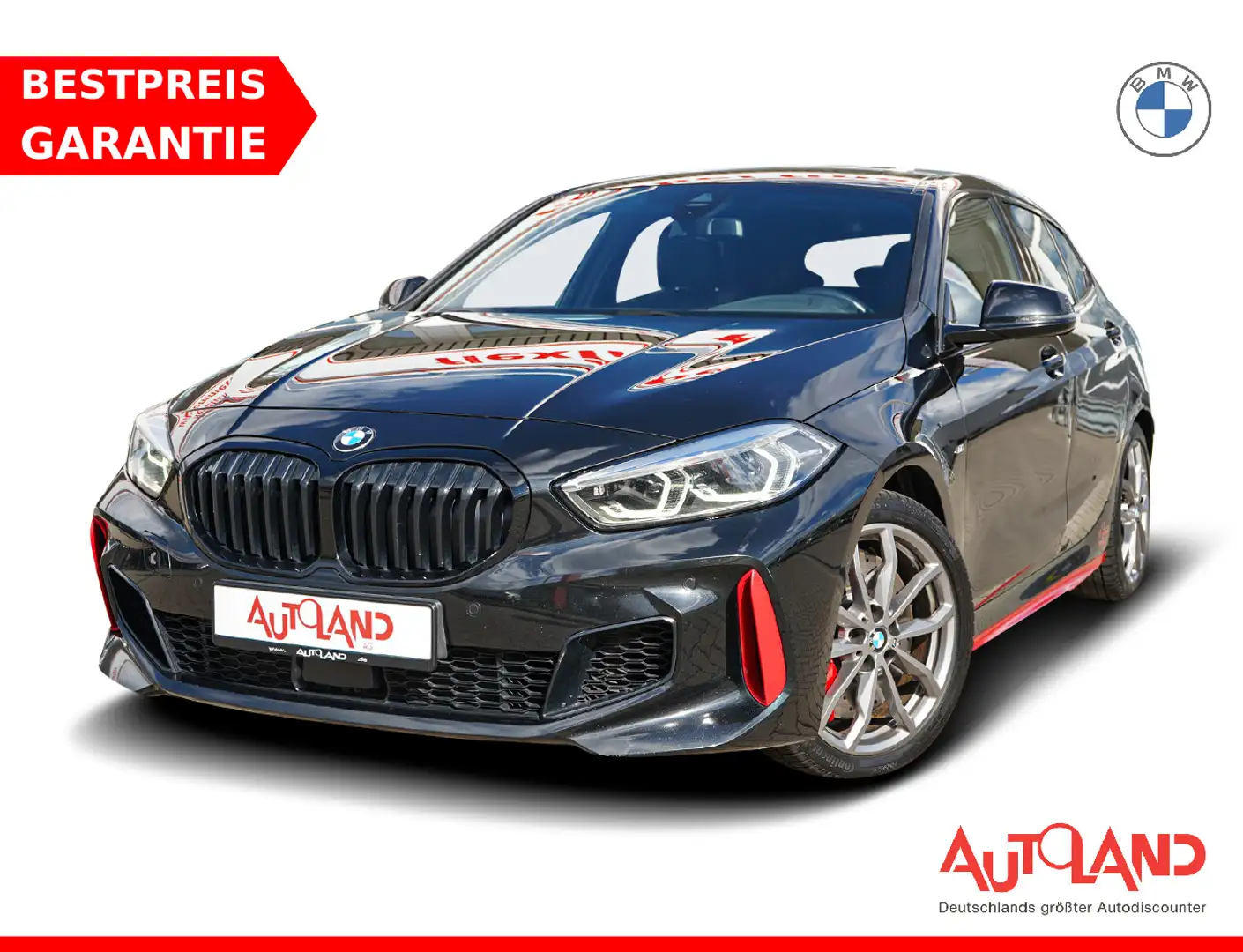 BMW 128 128i M Sport Aut. LED Navi Kamera Pano Schwarz - 1