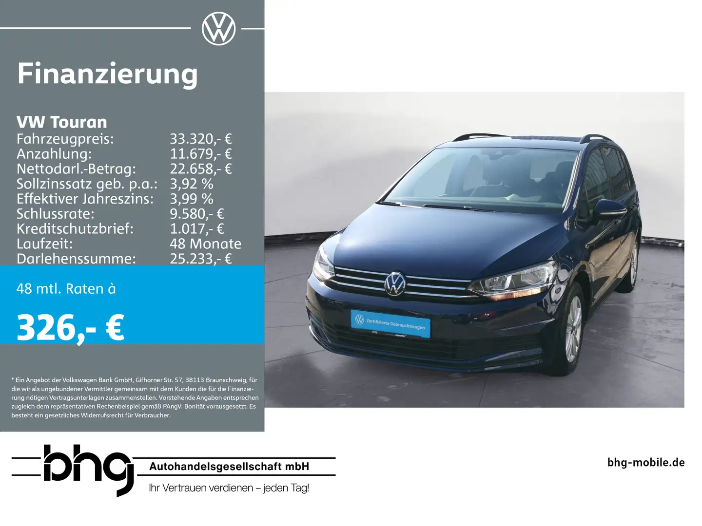 Volkswagen Touran 1.5 TSI DSG Comfortline #ACC #SideAssist Blau - 1