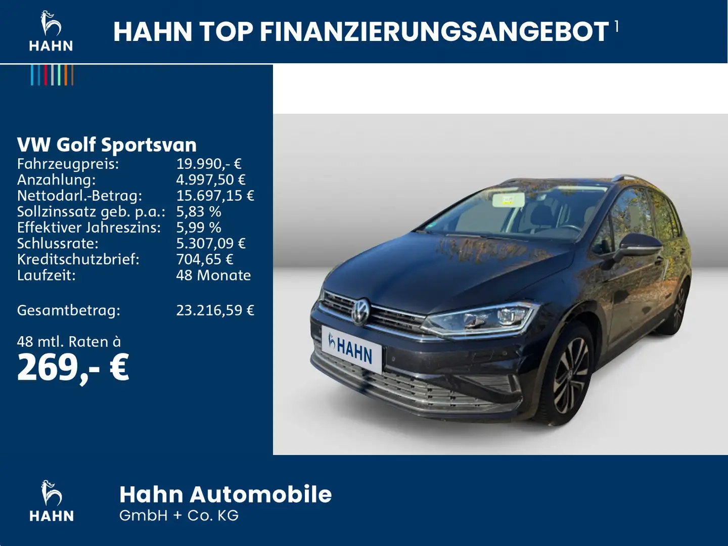 Volkswagen Golf Sportsvan Golf VII Sportsvan 1.5TSI DSG United LED ACC NAV Schwarz - 2