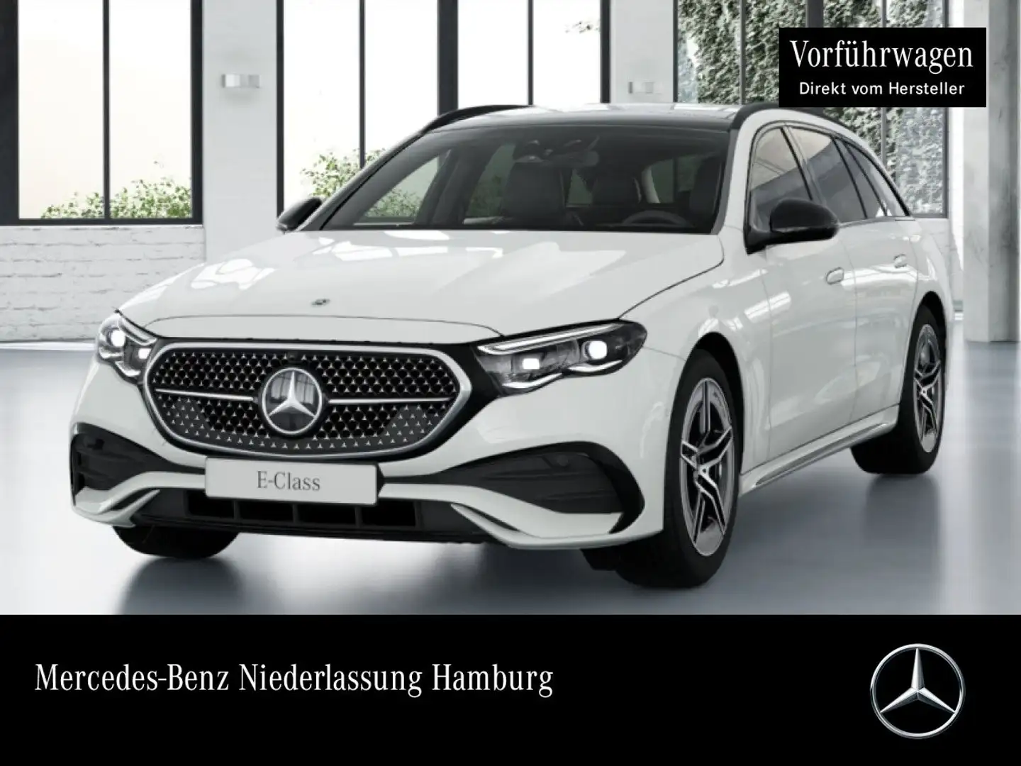 Mercedes-Benz E 220 d T Edition AMG-Line Fahrass 360° Pano AHK Weiß - 1