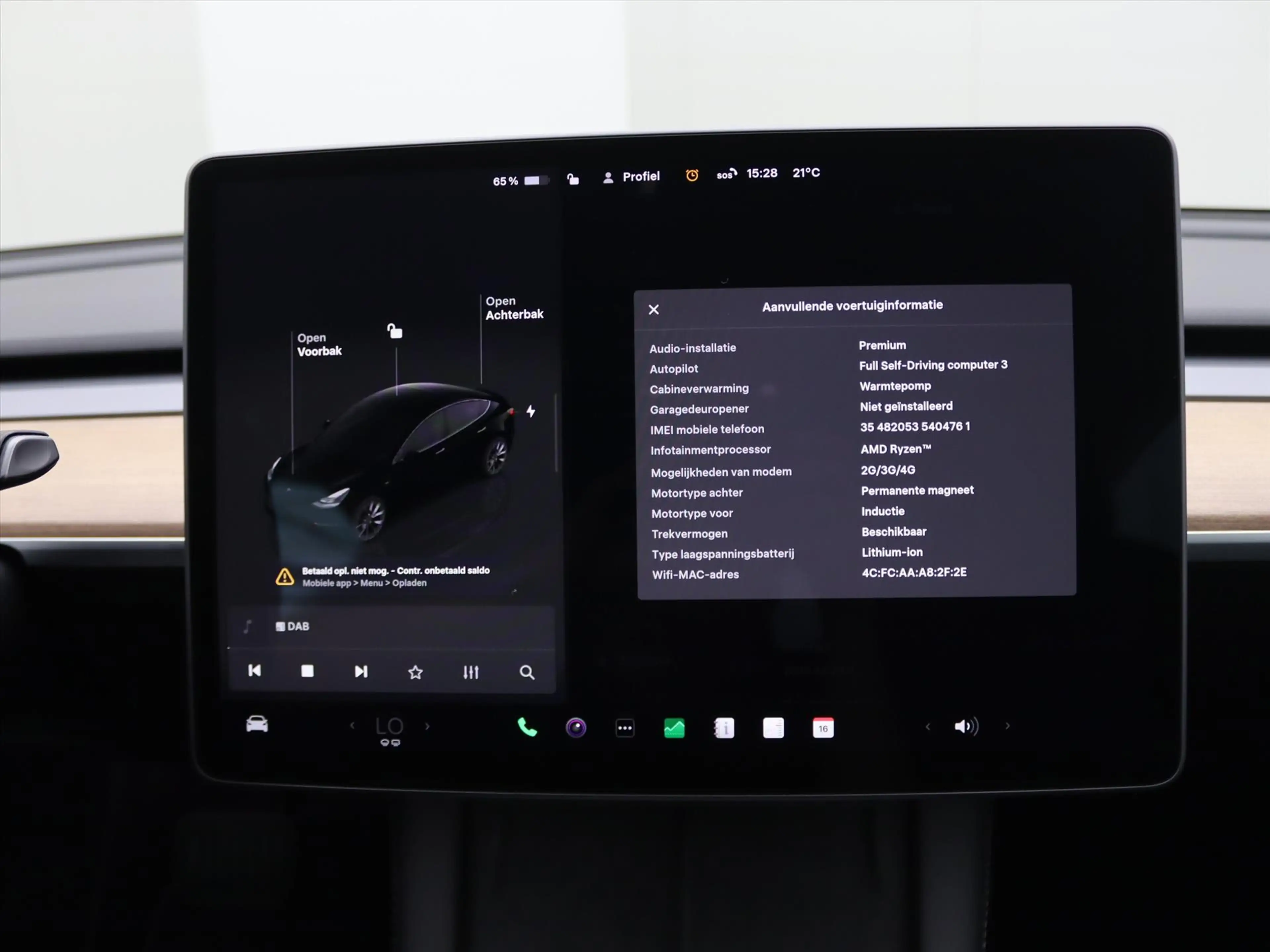 Tesla Model 3 Long-Range AWD 351pk 75 kWh 90.6% SoH UPGRADE [ TR — photo 14